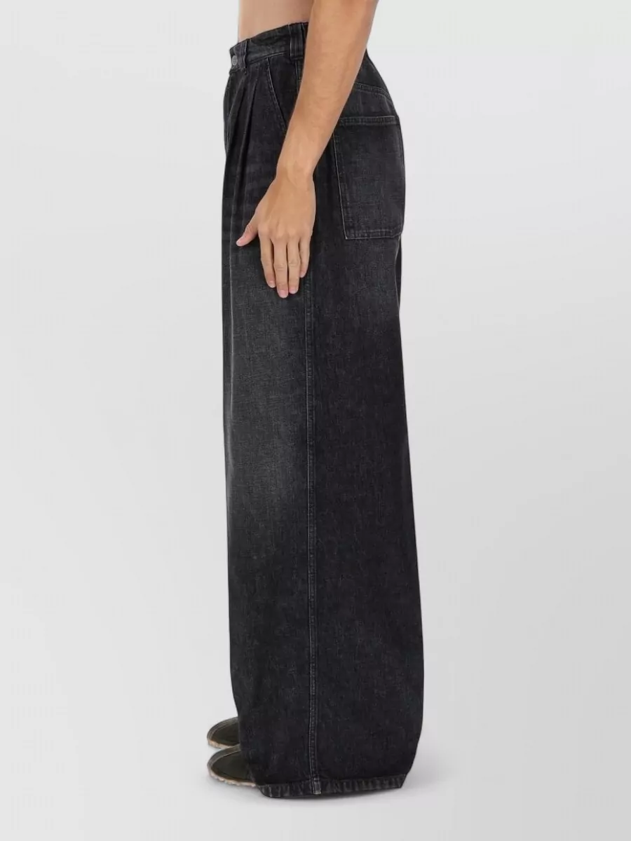 Maison Margiela Wide Leg Denim Trousers With Elastic Waist
