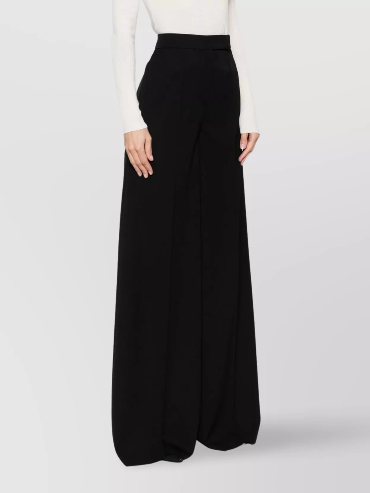 Max Mara Wool Gabardine High-Waisted Trousers