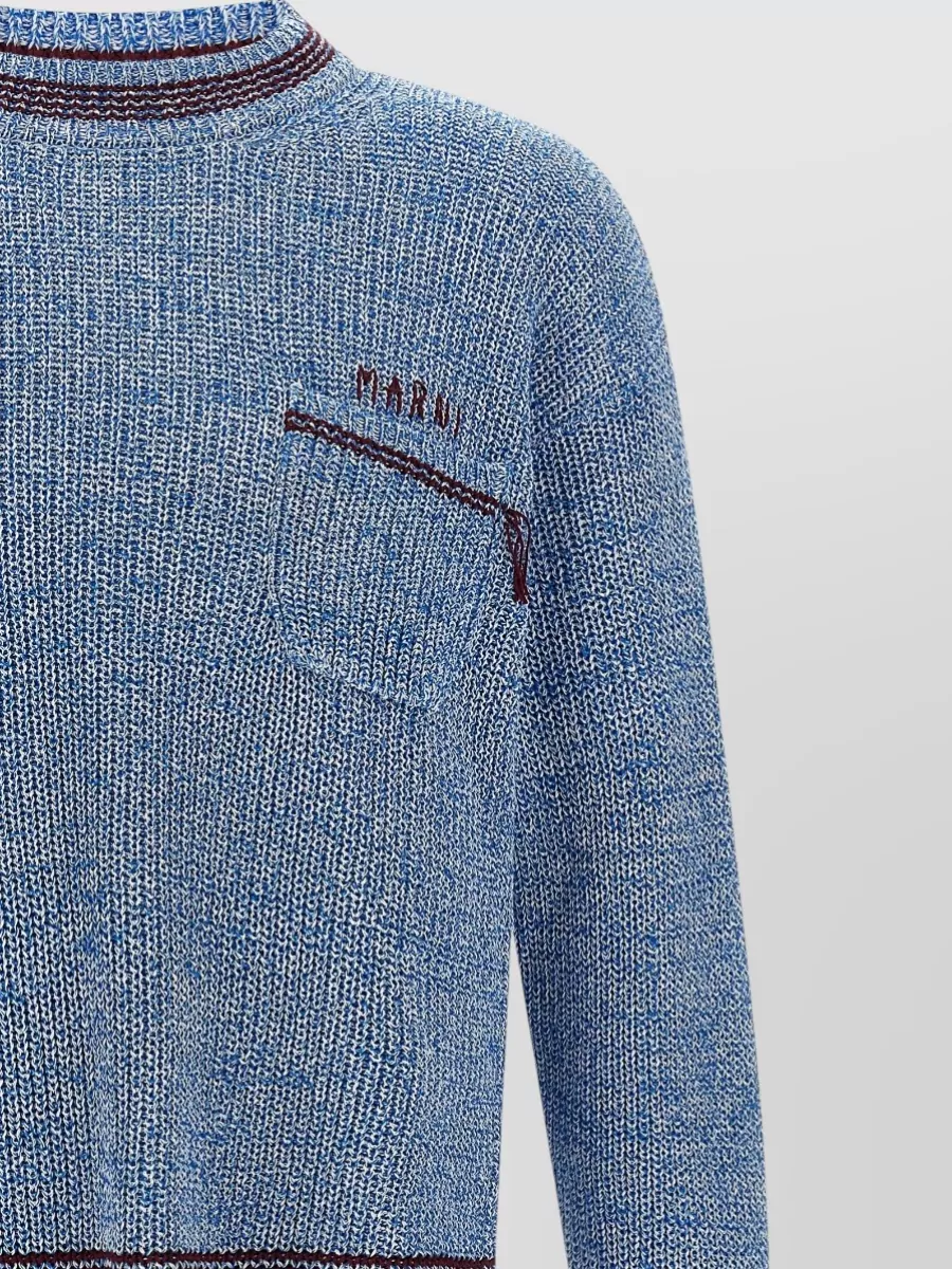 Marni Mending Knit Sweater Chest Pocket Crew Neck