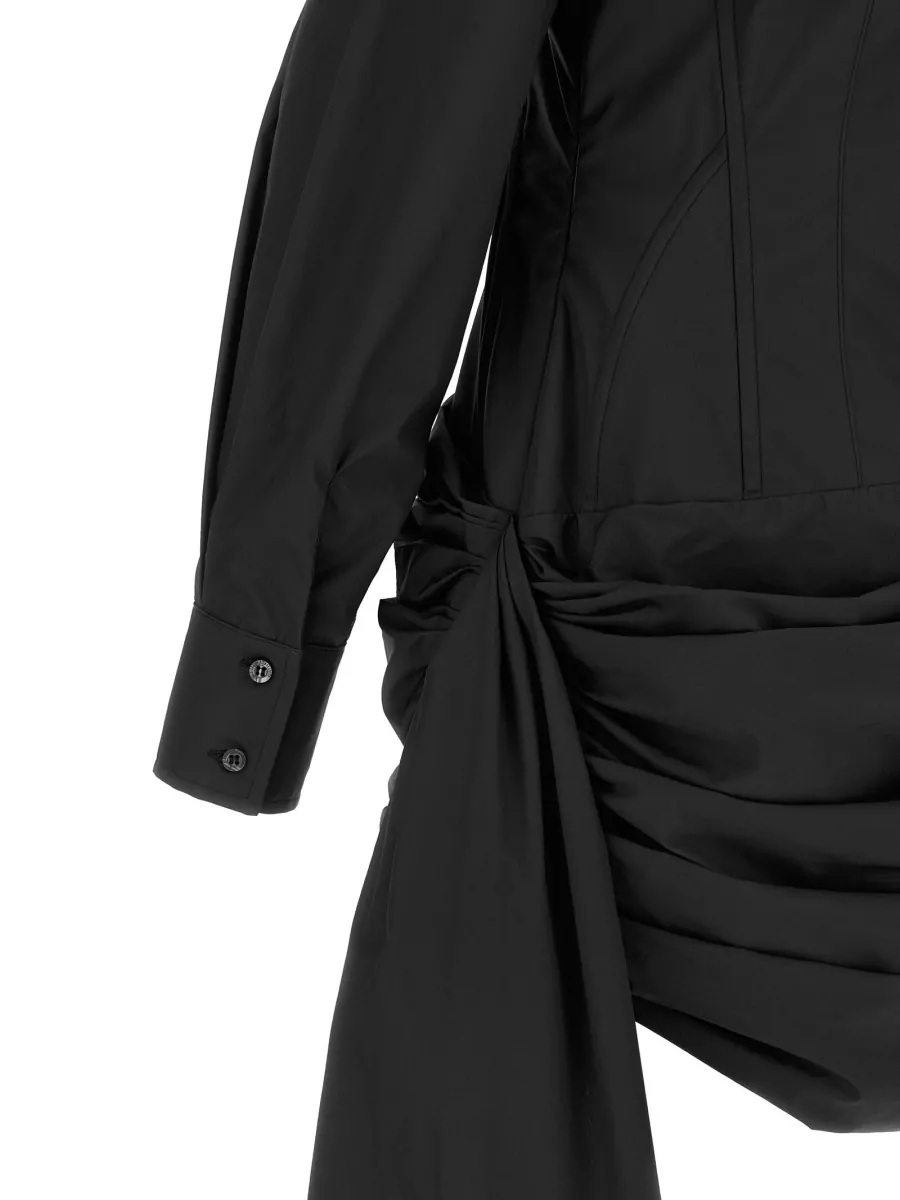 Giuseppe Di Morabito Long Sleeve Shirt Dress Cuffed Draped
