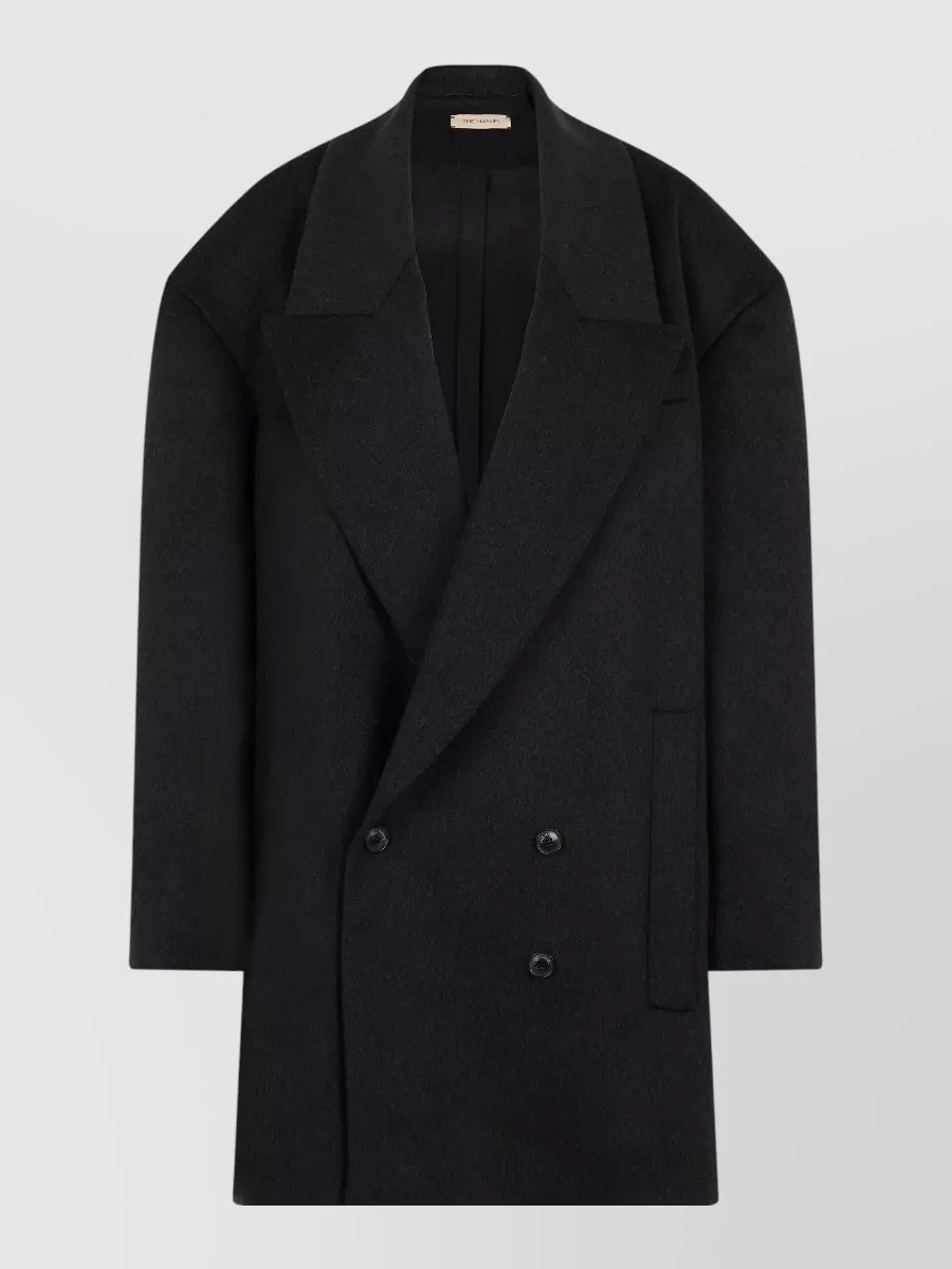 The Mannei wool oversized double-breasted knee-length coat