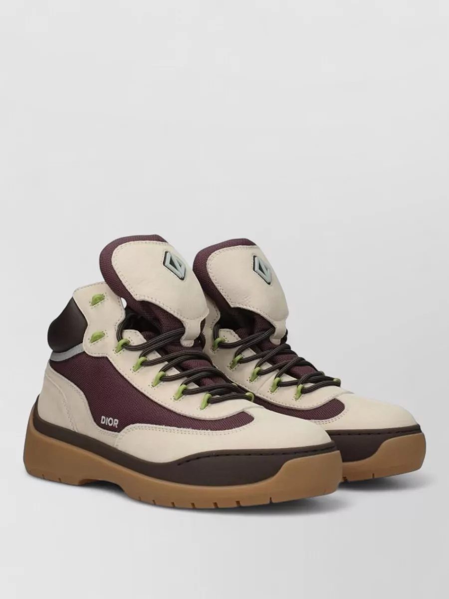 Christian Dior Suede Leather Lace-Up Ankle Sneakers