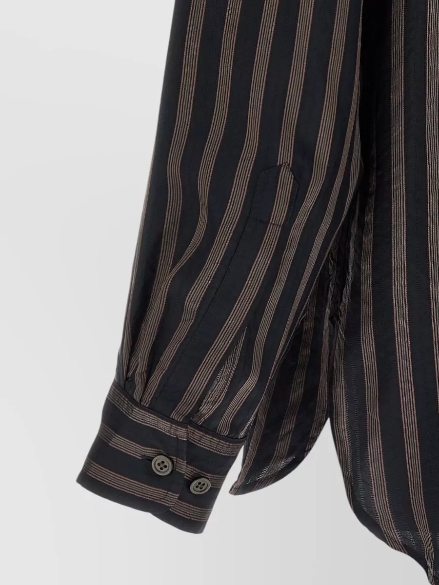 Dries Van Noten Croom Shirt Vertical Stripes Buttoned Cuffs