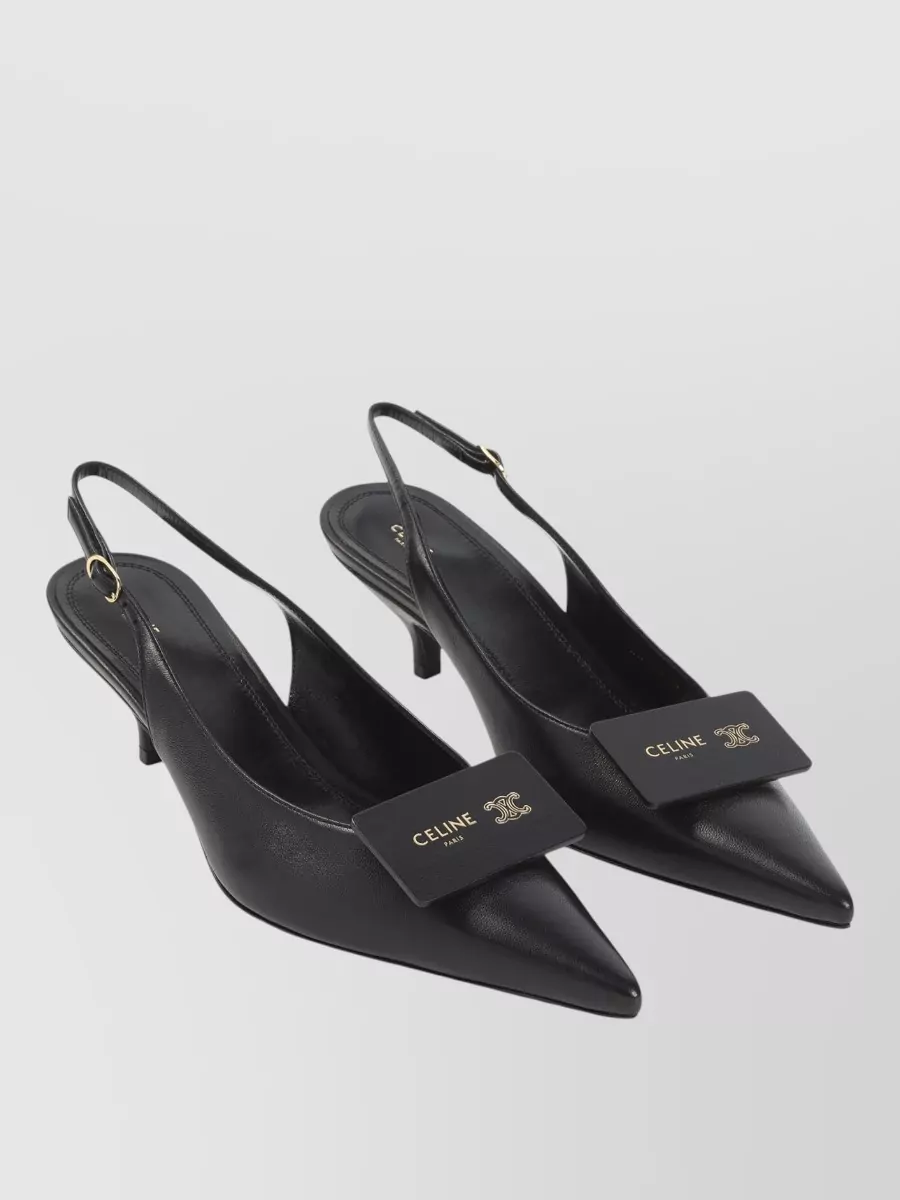 Celine Leather Slingback Sandals