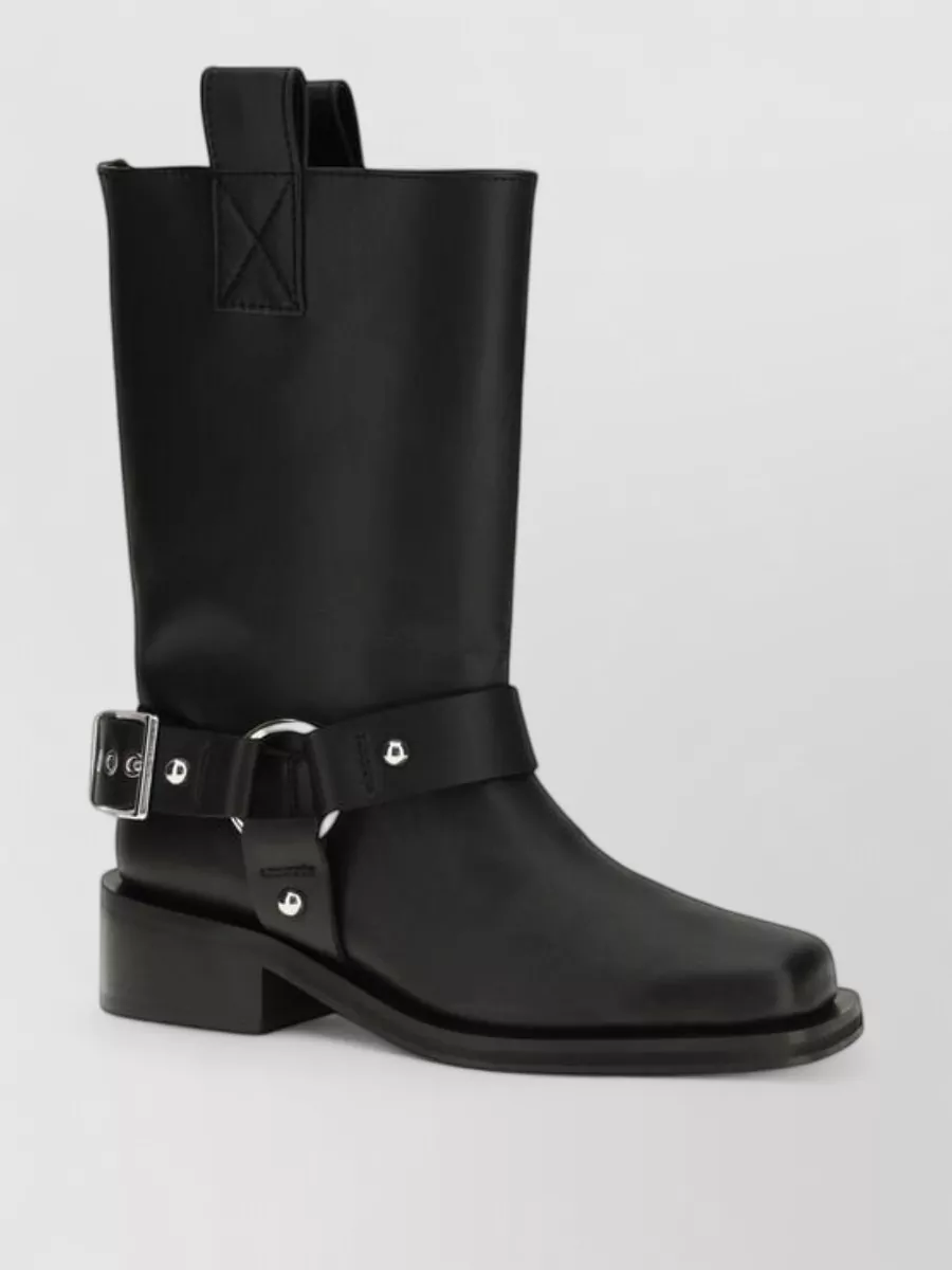 Ganni leather lace-up boots