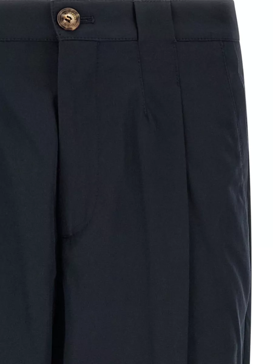 Brunello Cucinelli Cotton Regular-Fit Pleated Straight-Leg Tailored Trousers