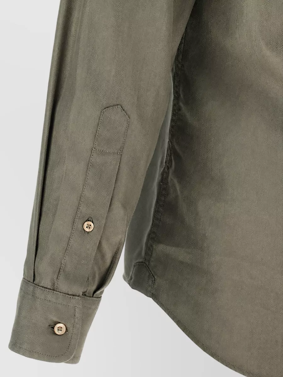 Brunello Cucinelli Chevron Cotton Shirt
