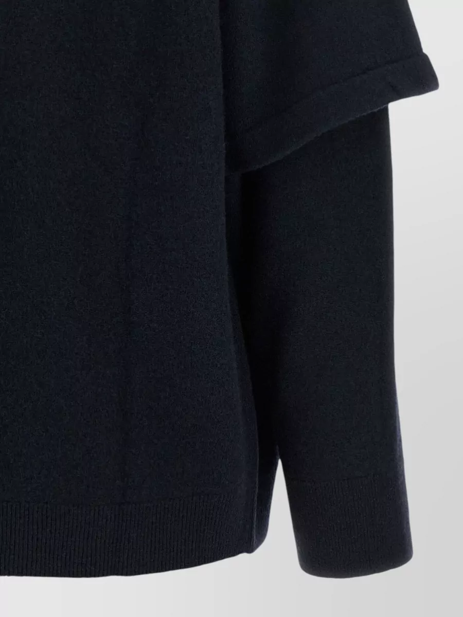 Darkpark Cashmere Wool Double-Sleeve Crew-Neck Sweater