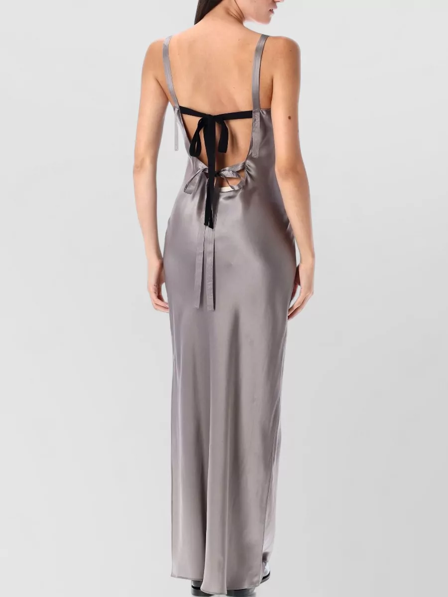 The Garment Silk Satin Open Back Maxi Dress