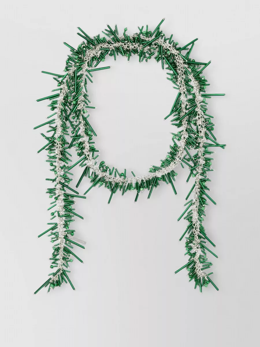 Dries Van Noten Glass Beaded Scarf Necklace