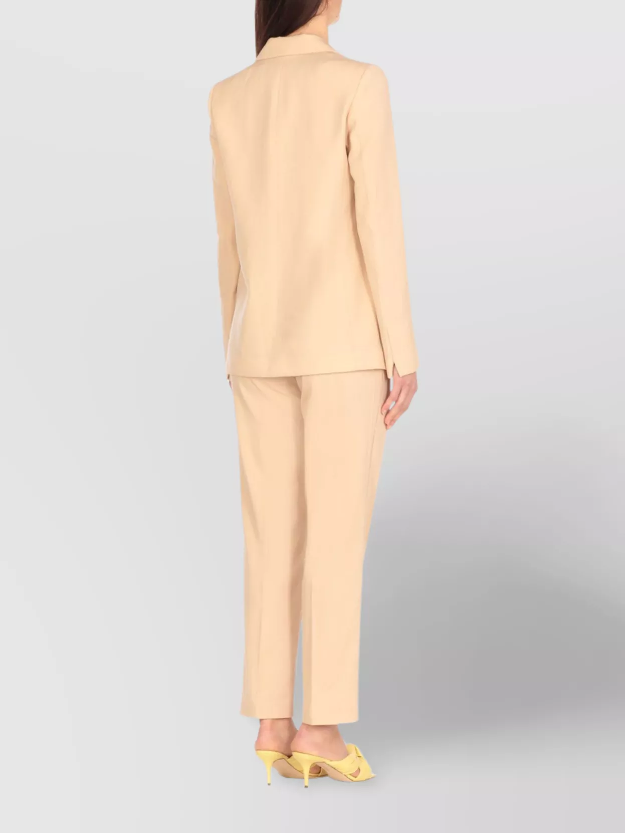 Fabiana Filippi Wool And Linen Blazer With Flap Pockets In Neutral