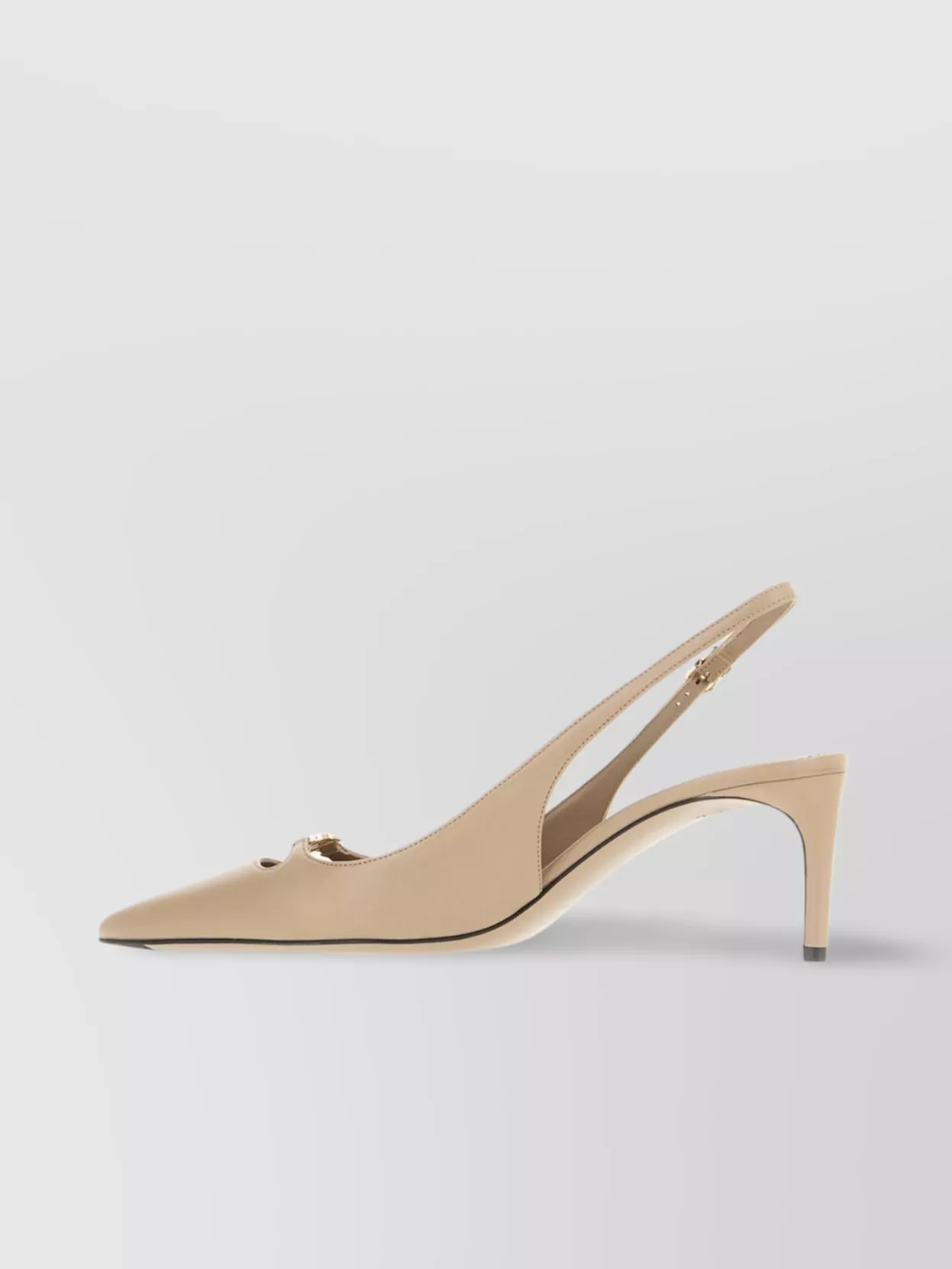 Dolce&Gabbana Leather Slingback With Pointed Toe And Buckle Detail