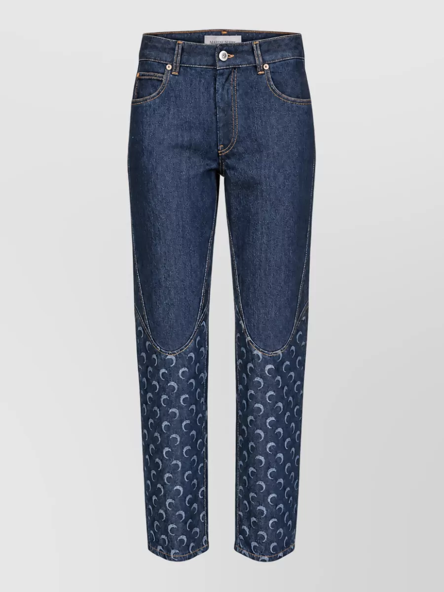 Marine Serre denim slim-fit jeans