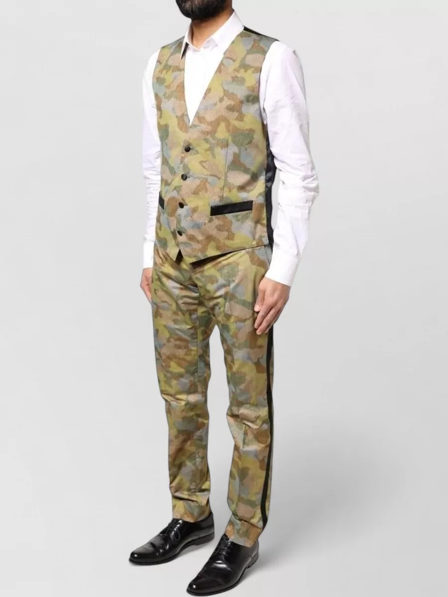 Dolce&Gabbana Silk Camouflage Three Piece Suit