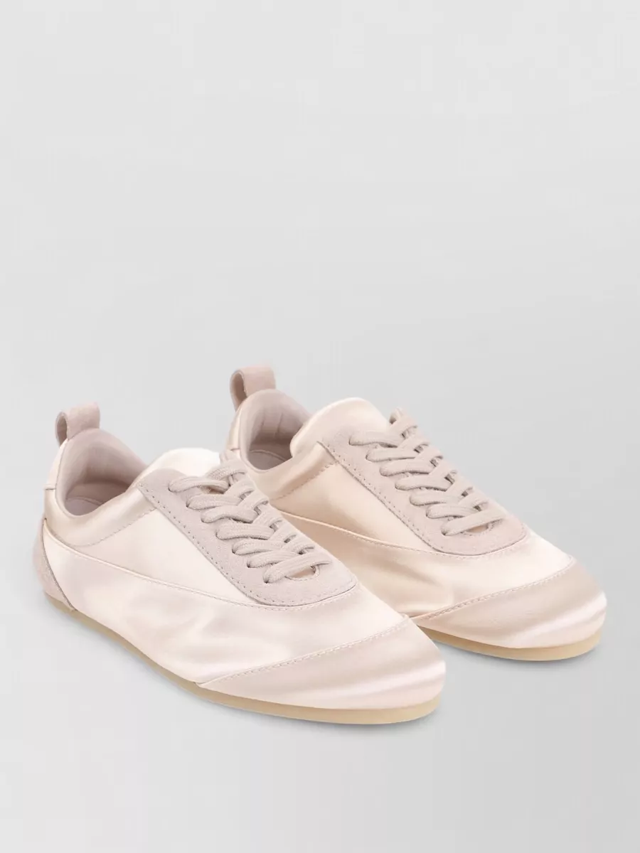 Jil Sander satin and suede low-top sneakers