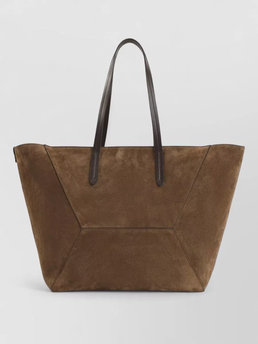 Brunello Cucinelli Duo Medium Suede Leather Tote Bag