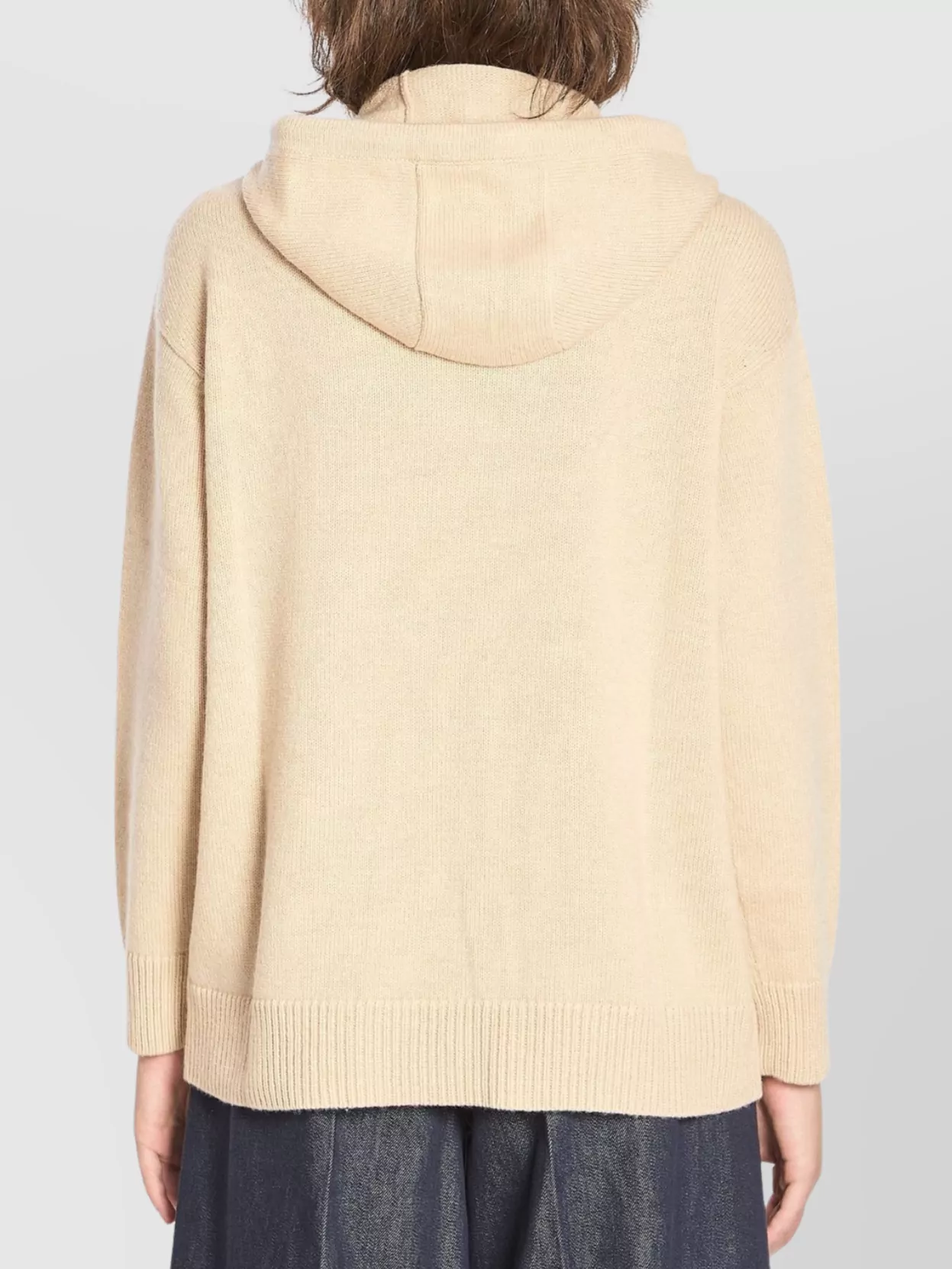 Max Mara Wool And Cashmere Knit Hoodie With Dropped Shoulder