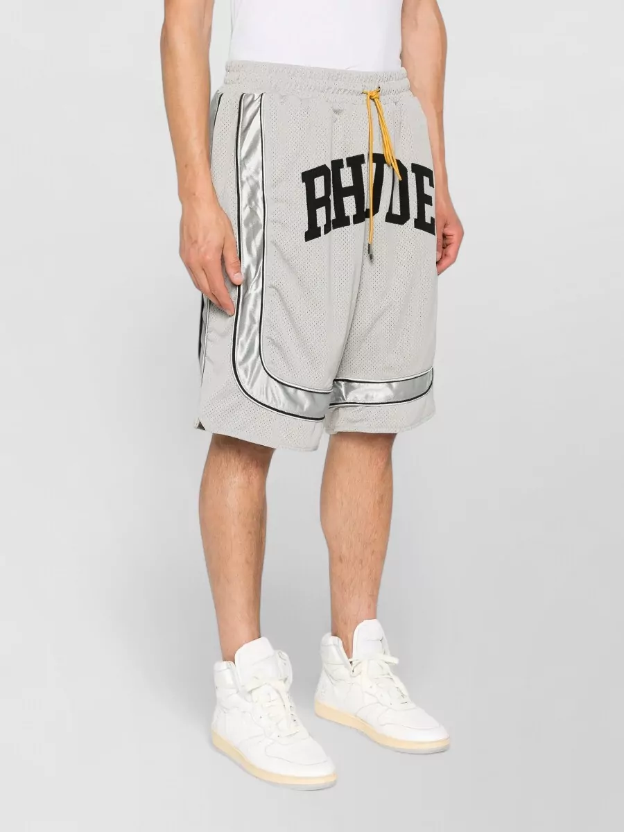 Rhude Mesh Logo-Print Drawstring Shorts