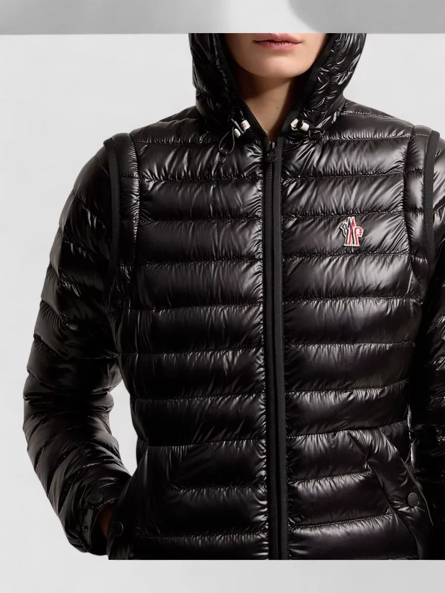Moncler Karura Hooded Short Down Jacket Detachable Sleeves