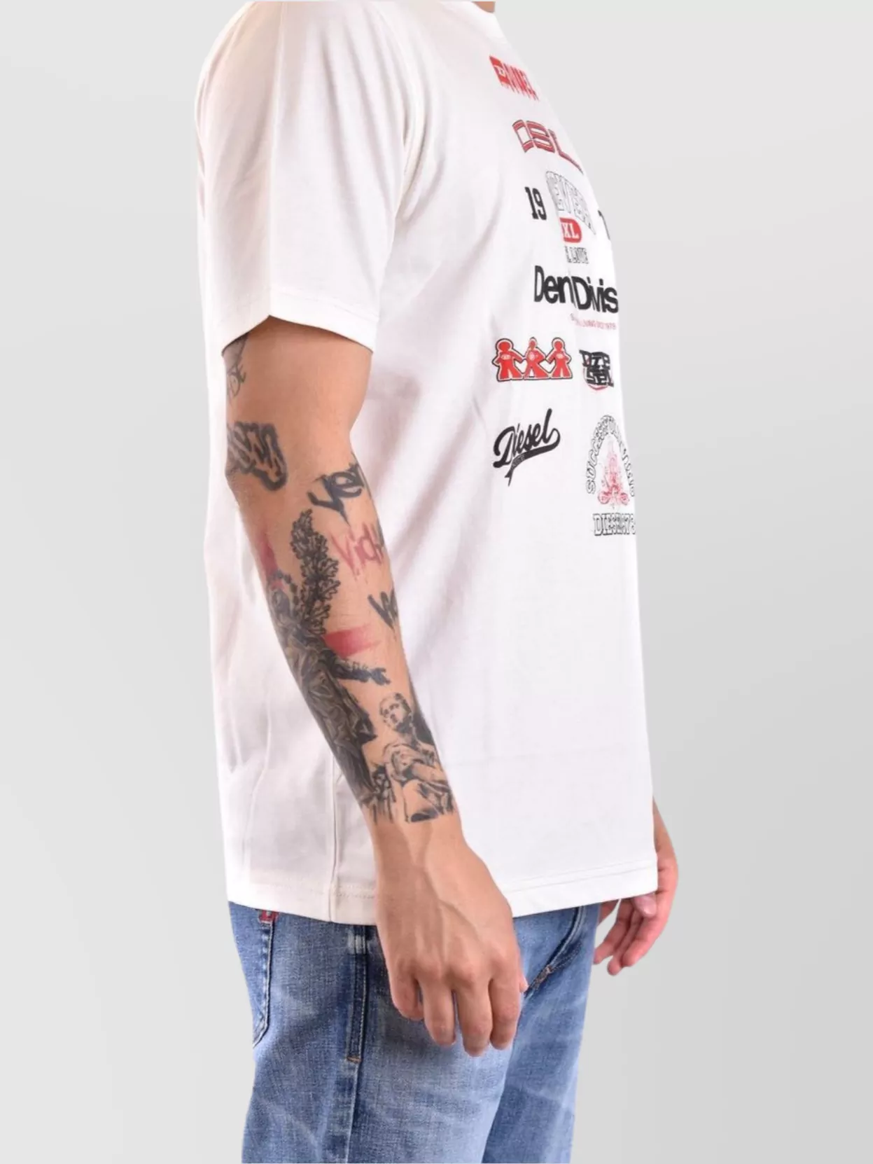 Diesel Graphic Print Crew Neck Short Sleeves T-Shirts