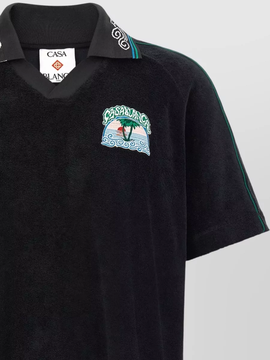 Casablanca Towelling Cotton Polo Shirt