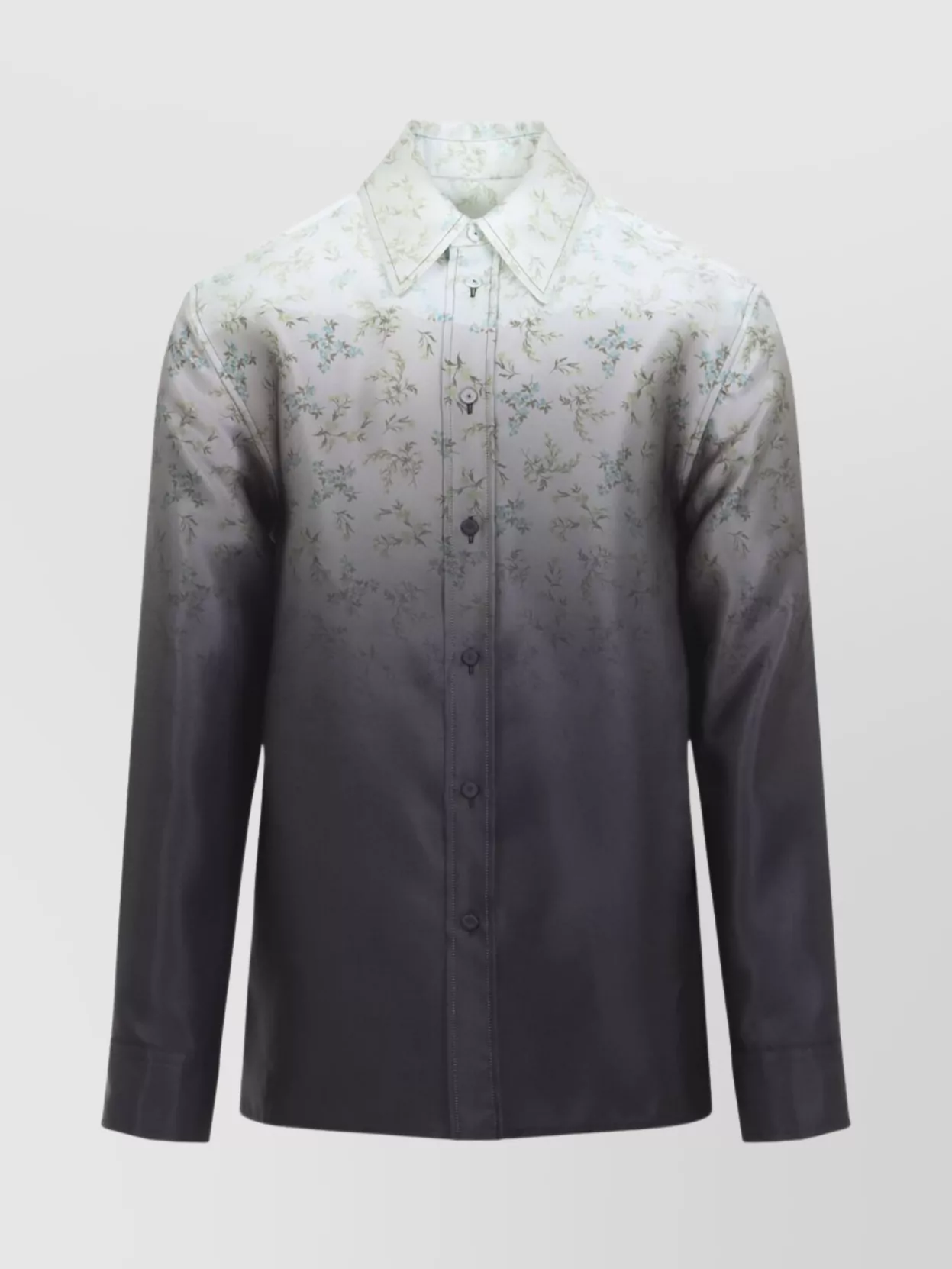 Jil Sander Floral Long Sleeve Shirt With Spread Collar