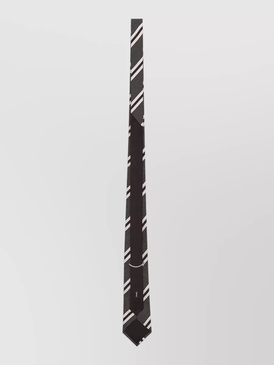 Saint Laurent Silk Jacquard Striped Tie