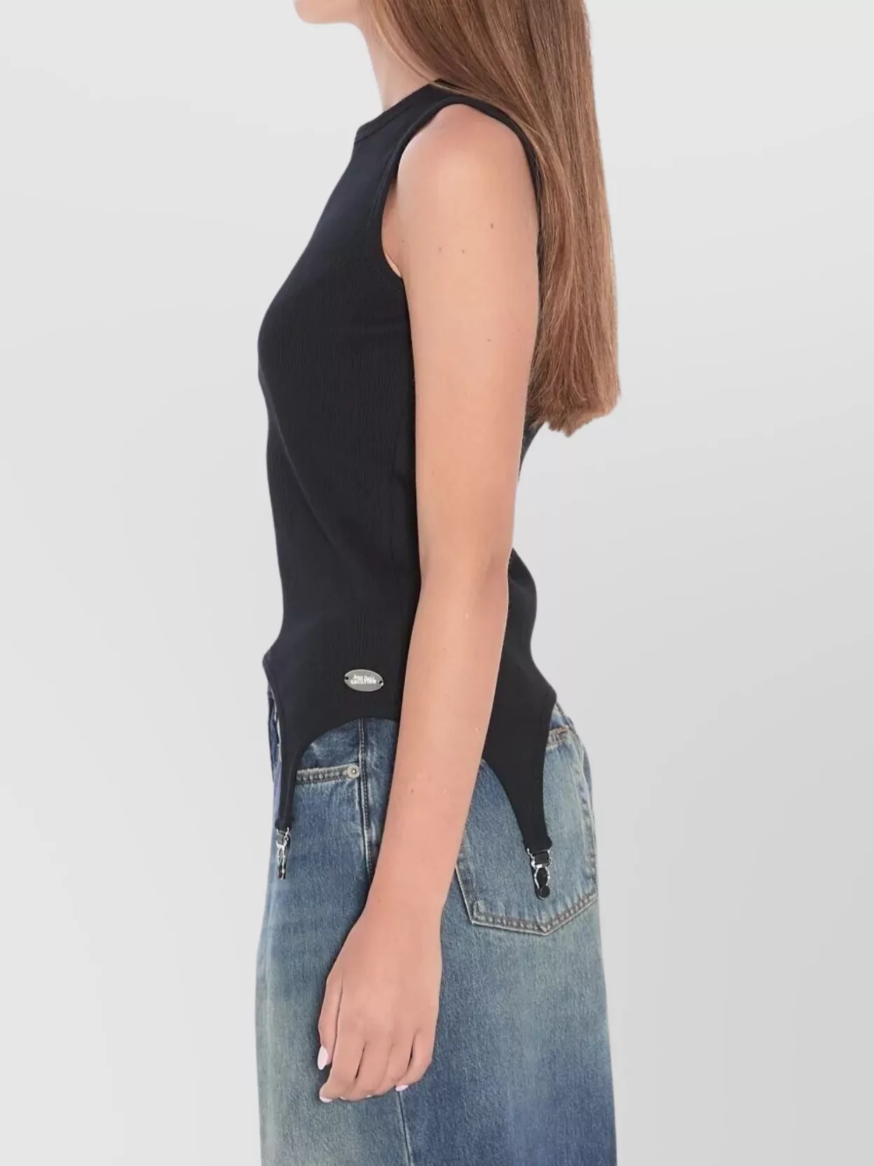 Jean Paul Gaultier Ribbed Tank Top Lingerie Garter