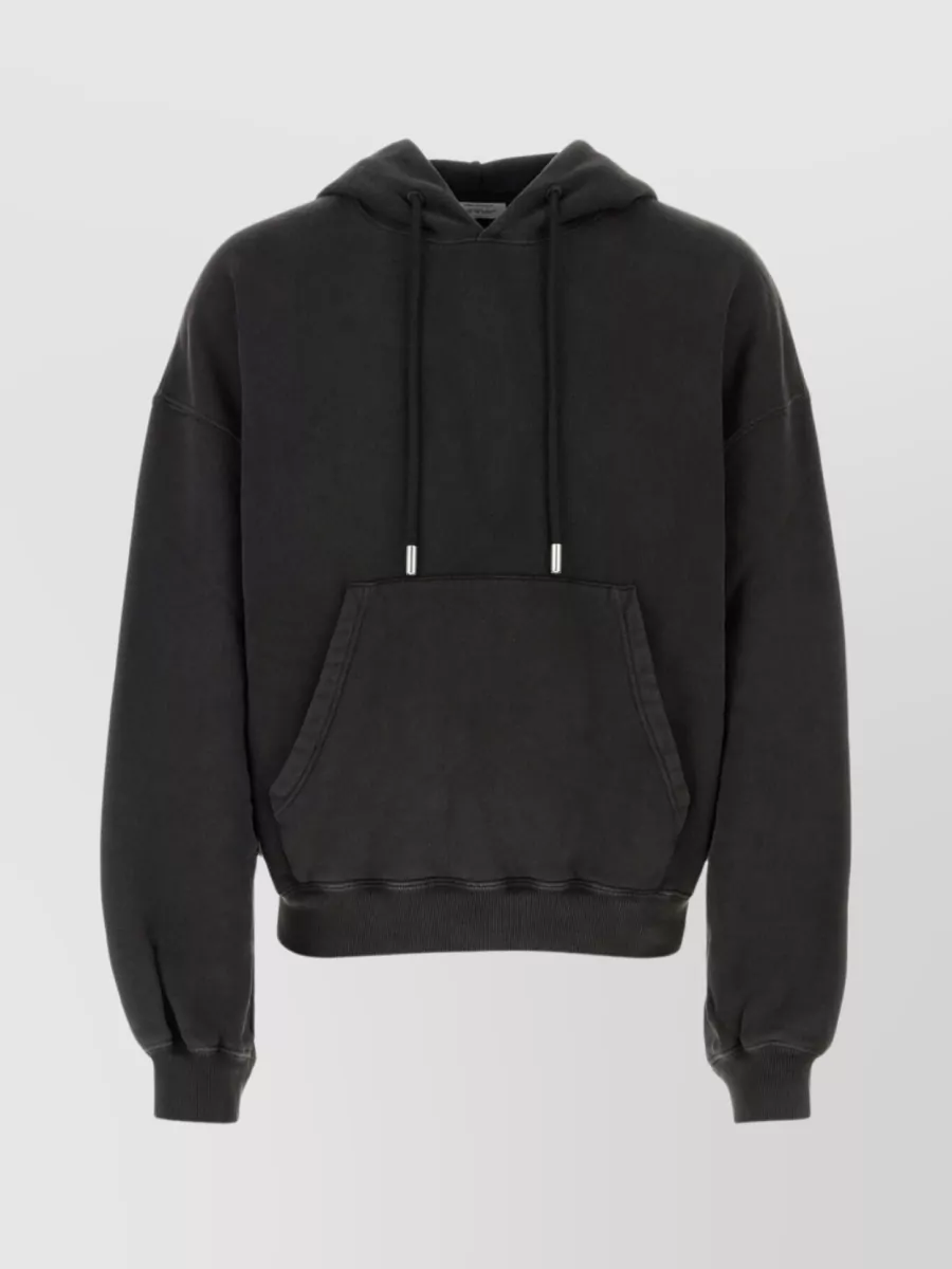 Shop Off-white Cotton Hooded Sweatshirt With Graphic Print In Black