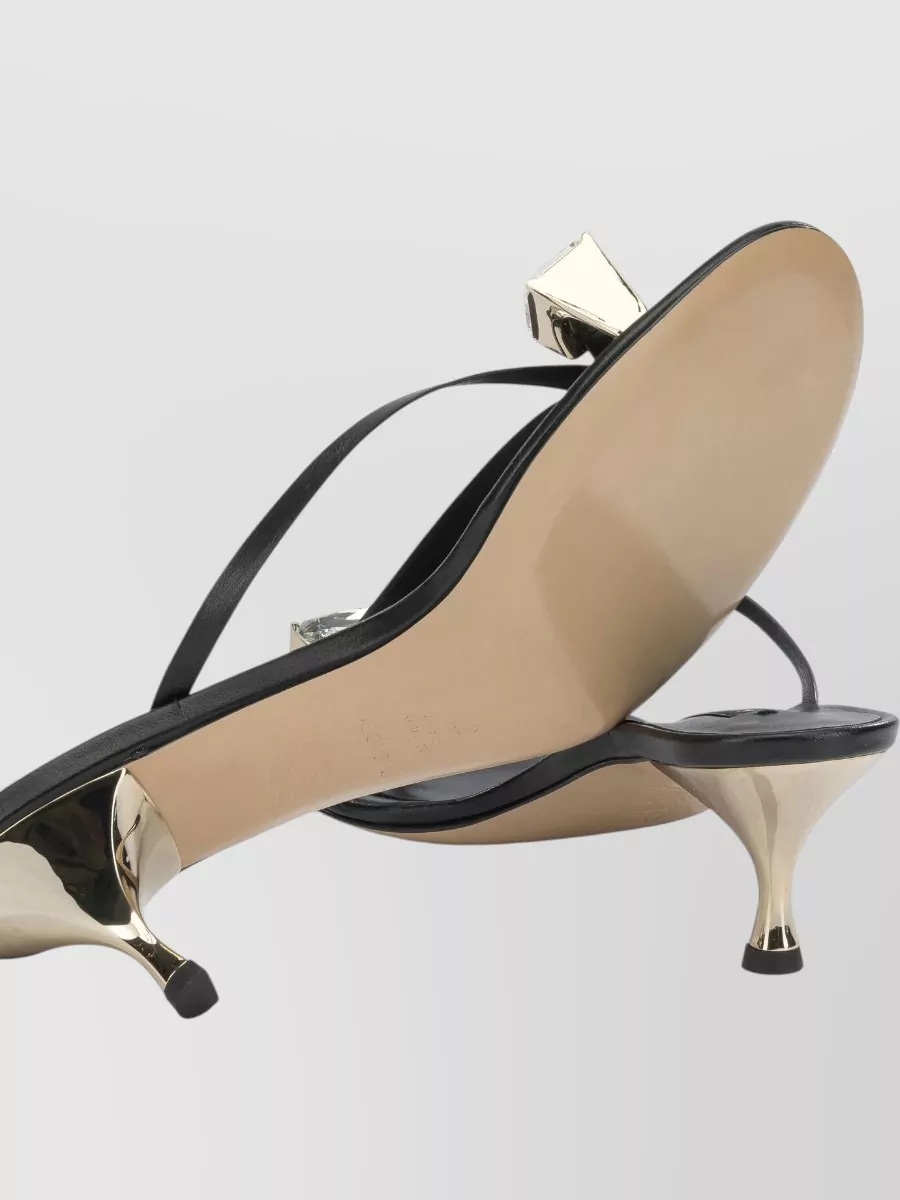 Casadei Leather Thong-Heel Sandals