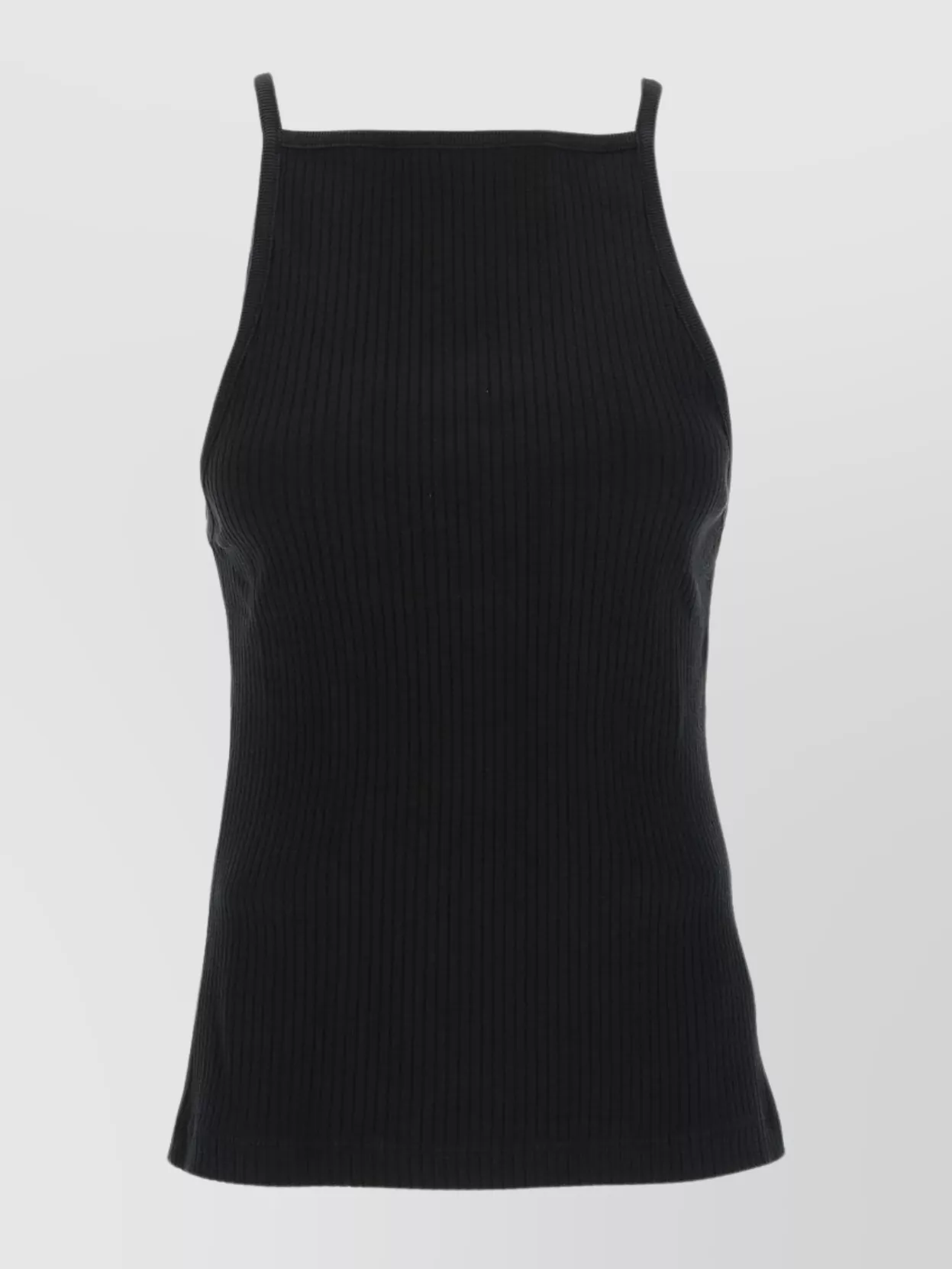 Agolde Ribbed Sleeveless Tank Top In Black