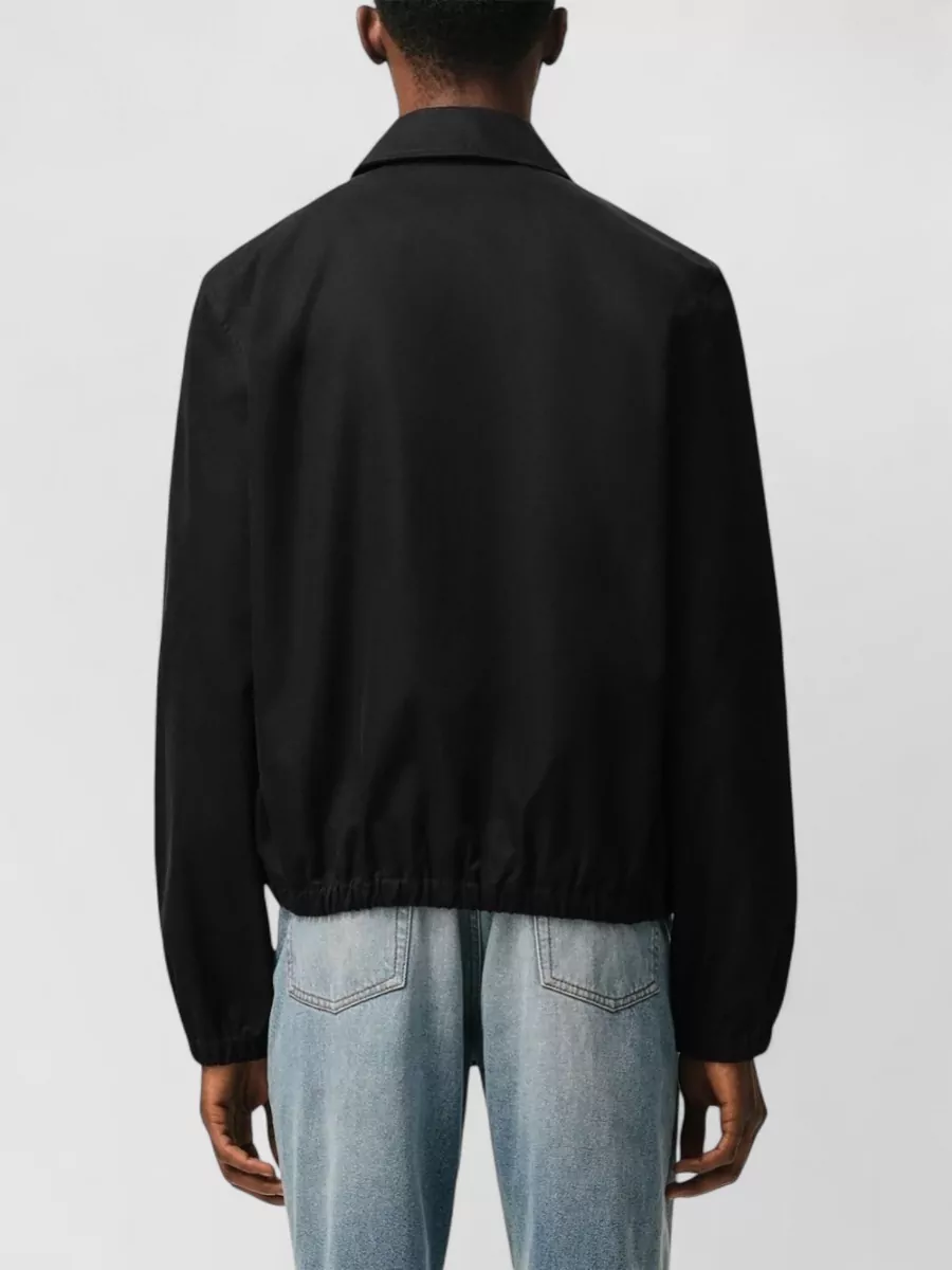 Ami Paris Cotton Jacket Point Collar Elasticated Hem