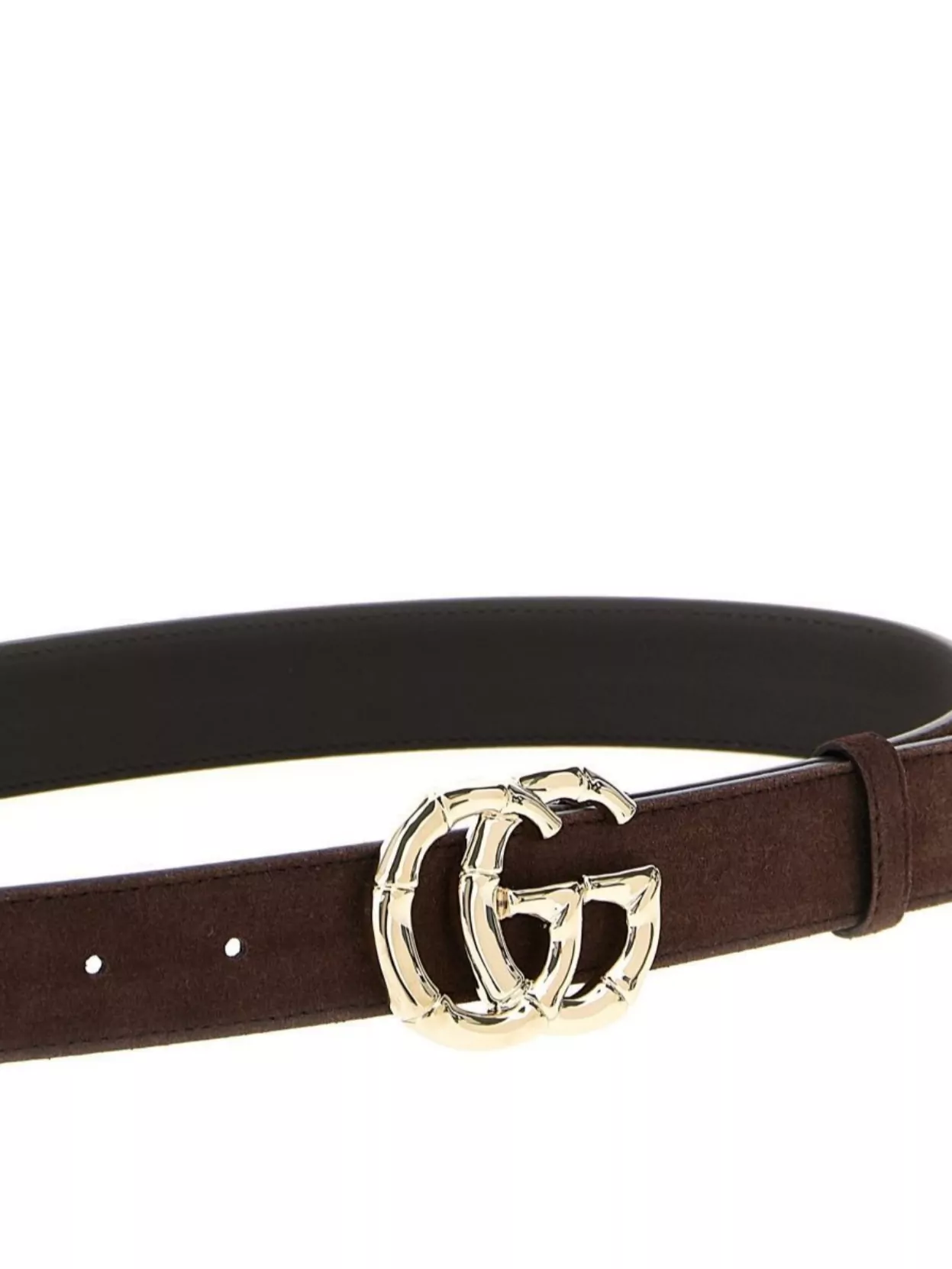 Gucci Gg Marmont Suede Belt With Gold-Tone Buckle