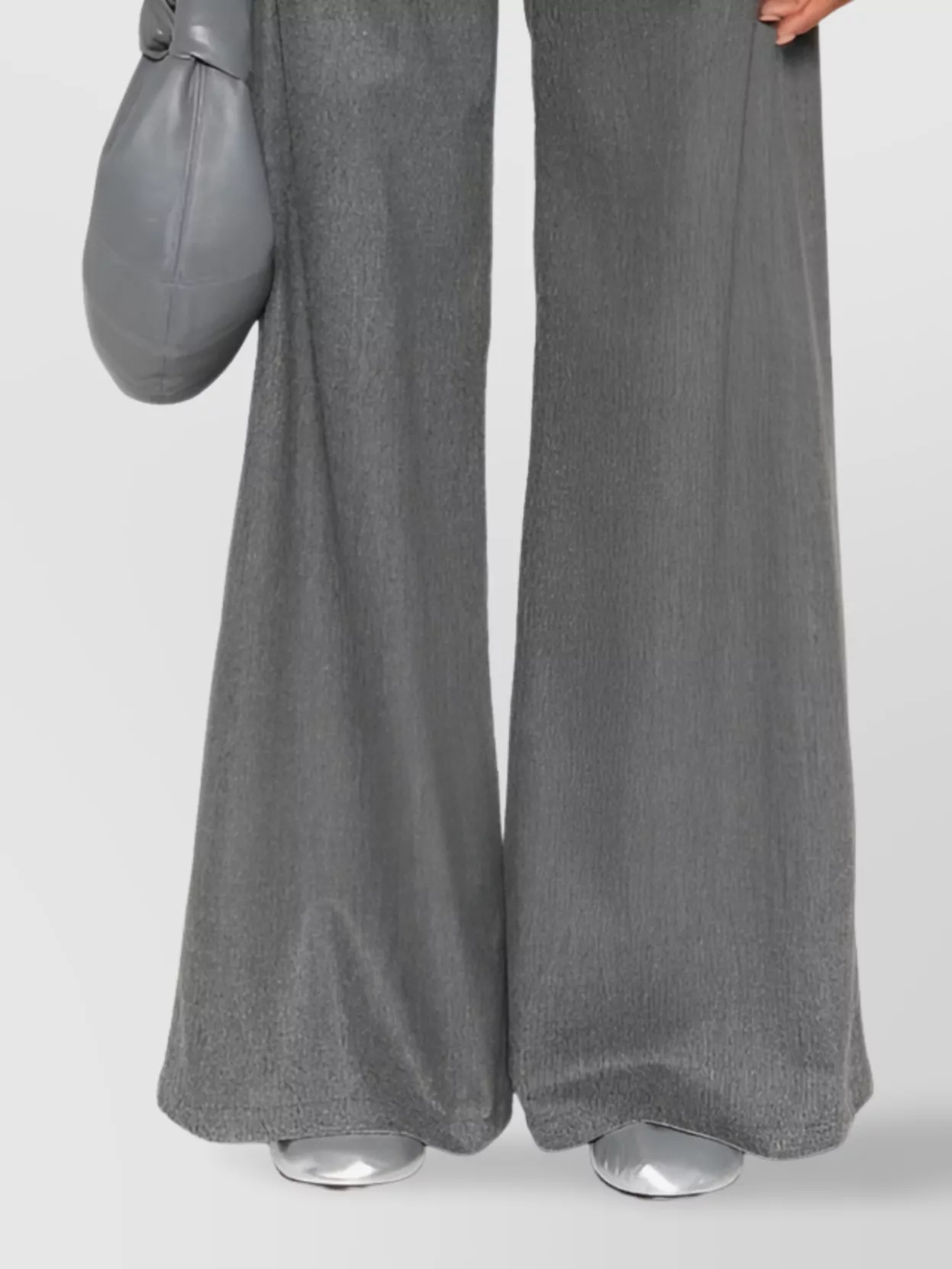 Fabiana Filippi Comfortable Wide-leg Trousers Elastic Waistband In Gray