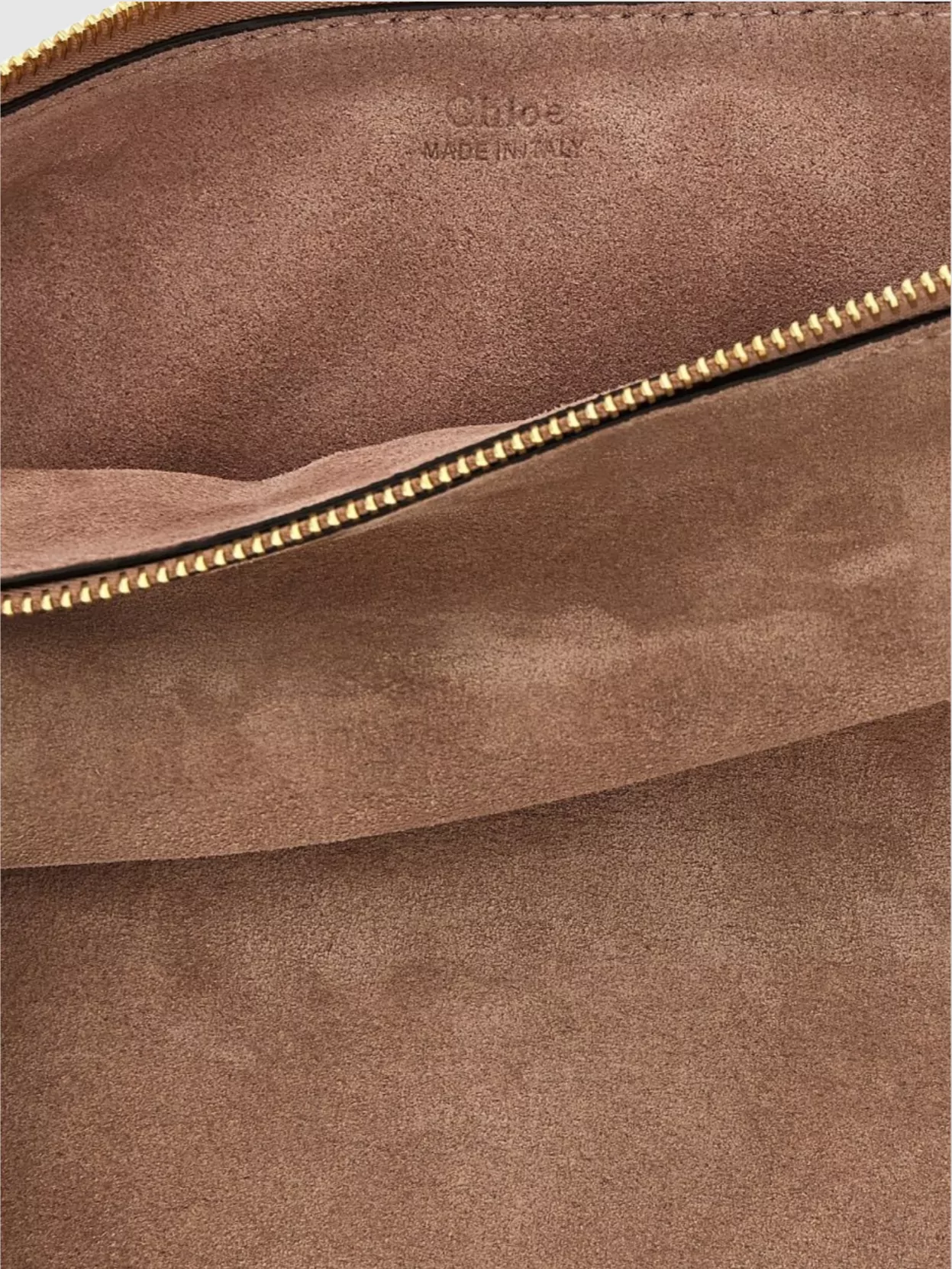 Chloé Half-Moon Suede Finish Gold-Tone Chain Shoulder Bag