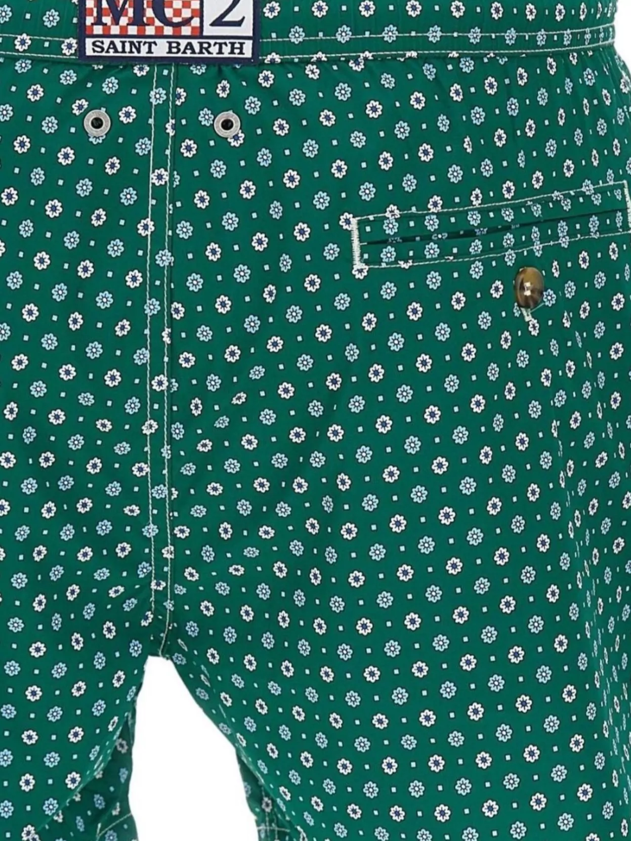 Mc2 Saint Barth Printed Swim Trunks With Pocket And Elastic Waistband