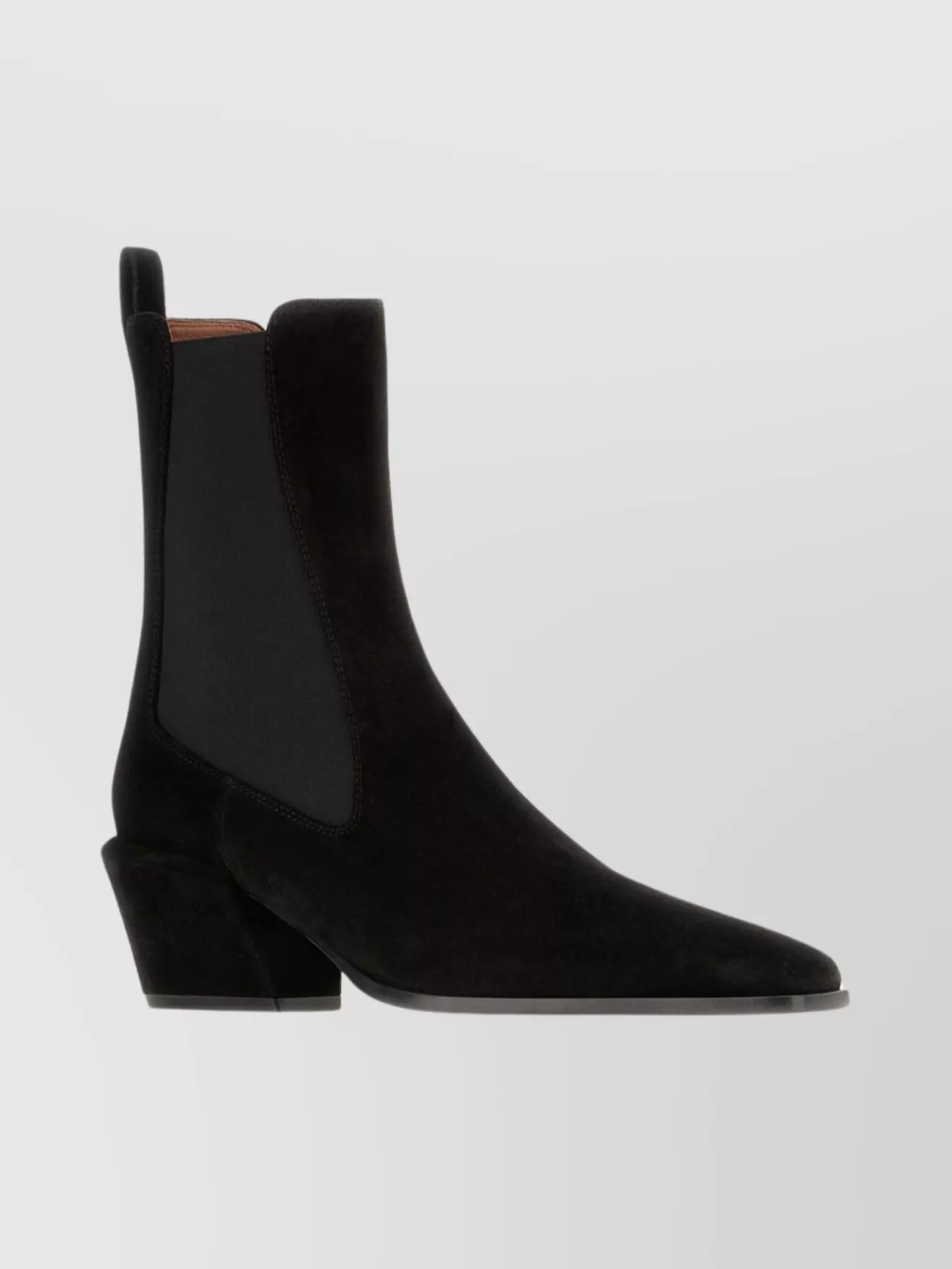 Paris Texas Ankle Boots In Black Calf Suede Leather In Black