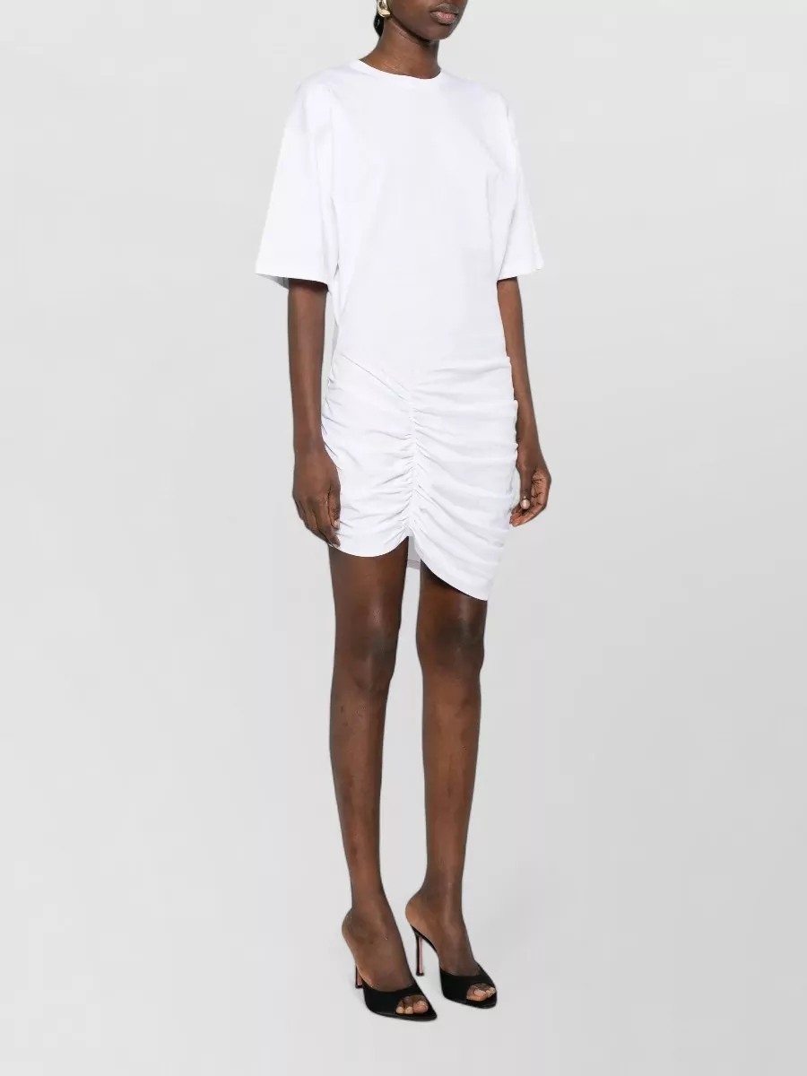Balmain Cotton Draped Mini Dress