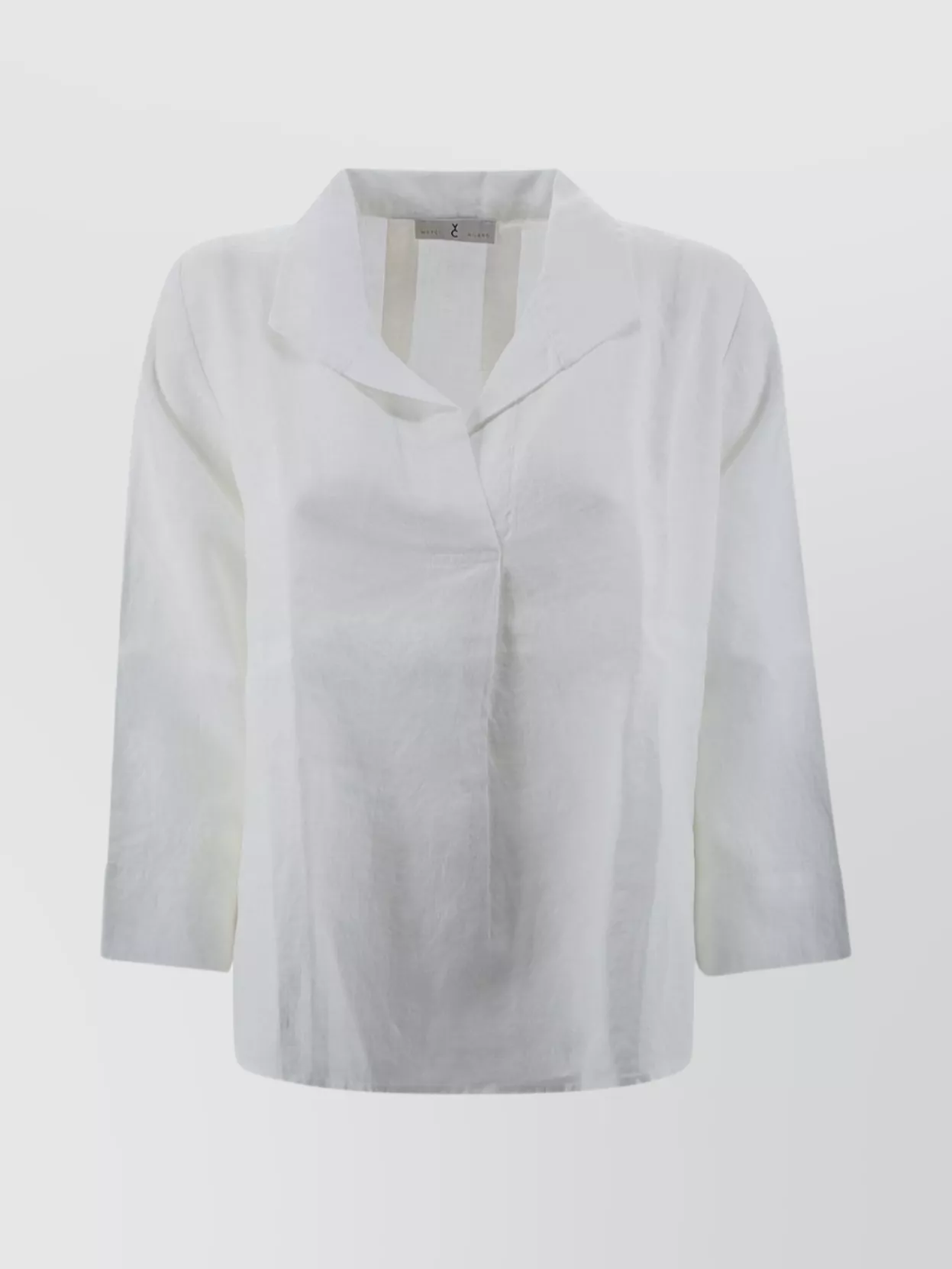 Shop Whyci Linen Polo Shirt Visible Texture