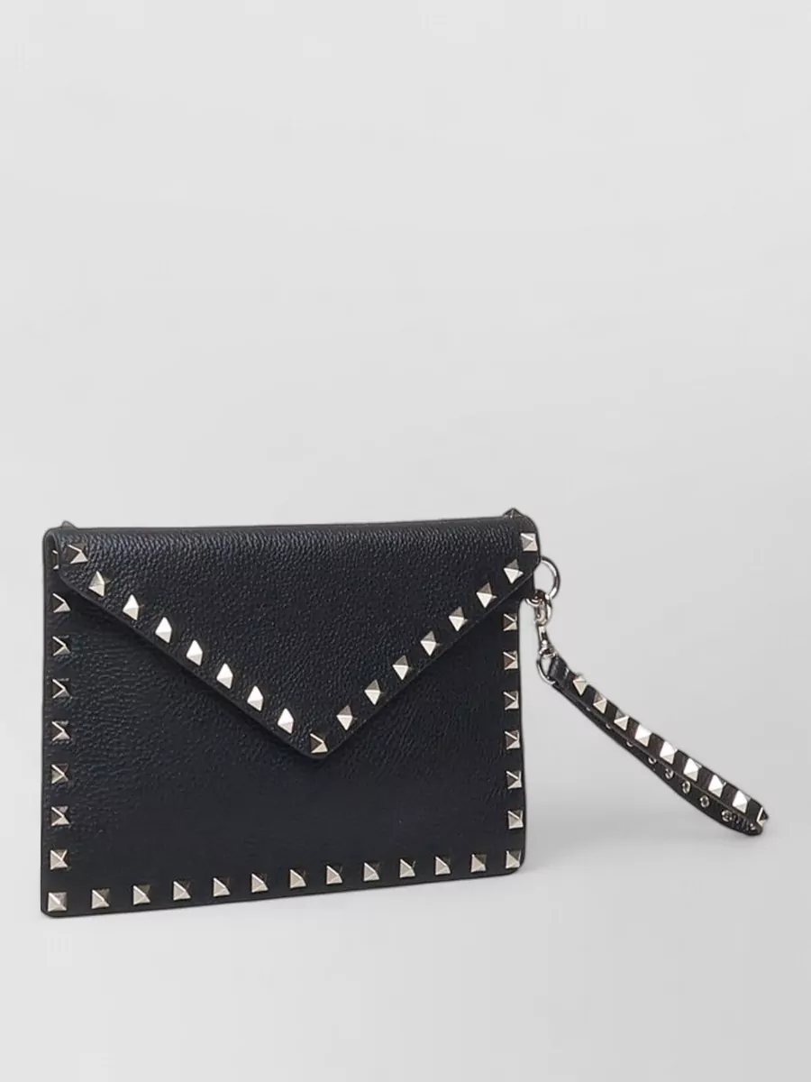 Valentino Garavani rockstud spike leather clutch bag