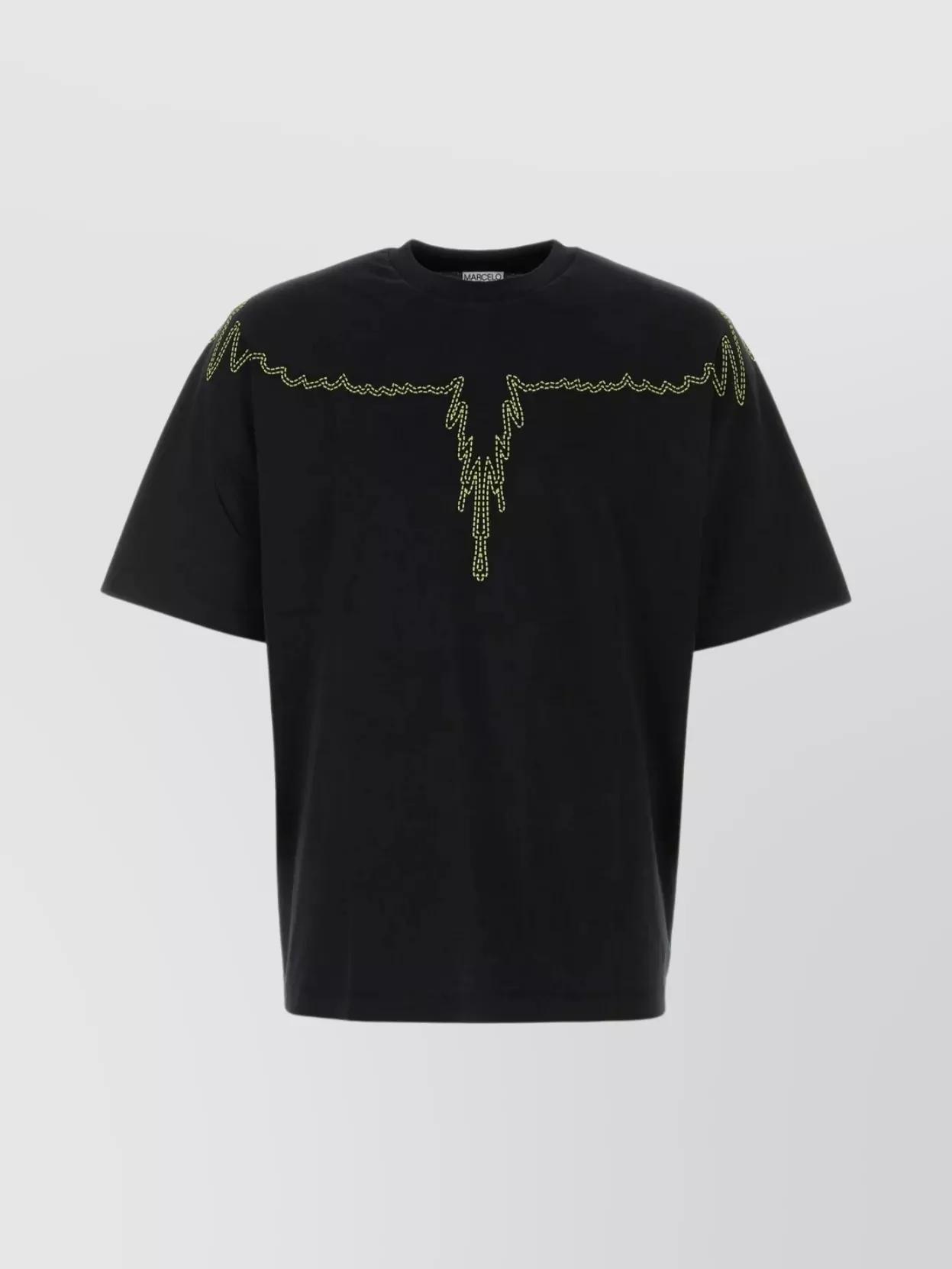 Shop Marcelo Burlon County Of Milan Embroidered Wings Cotton Crew-neck T-shirt In Black