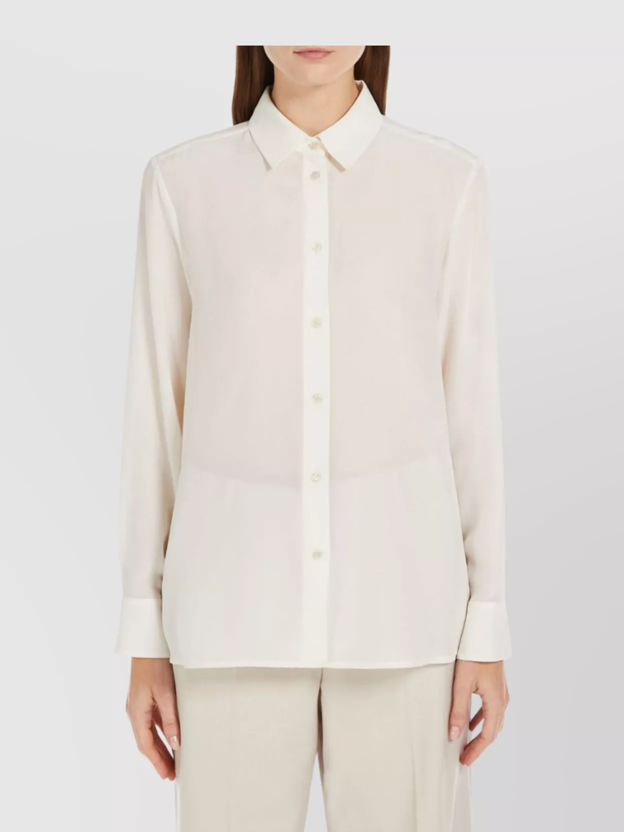Weekend Max Mara Almina Sophisticated Collared Top In White