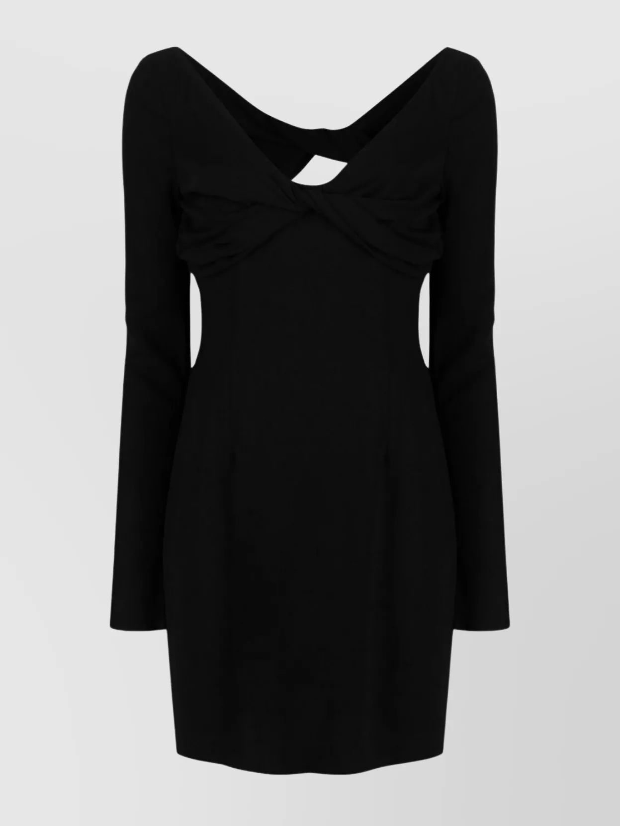 Blumarine Fitted Mini Dress Long Sleeves In Black