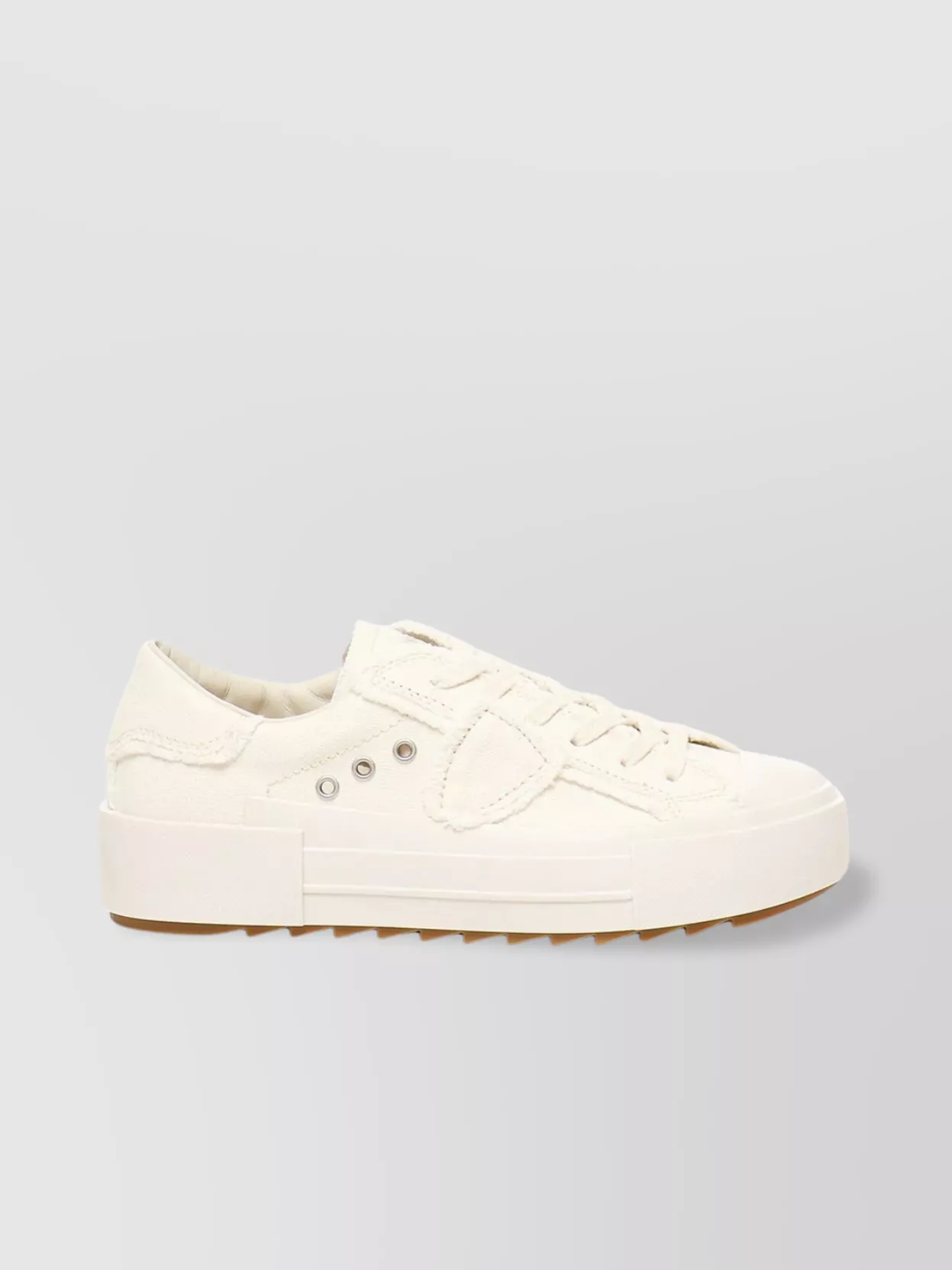 PHILIPPE MODEL PARIS LOW-TOP COTTON SNEAKERS WITH TEXTURED SOLE