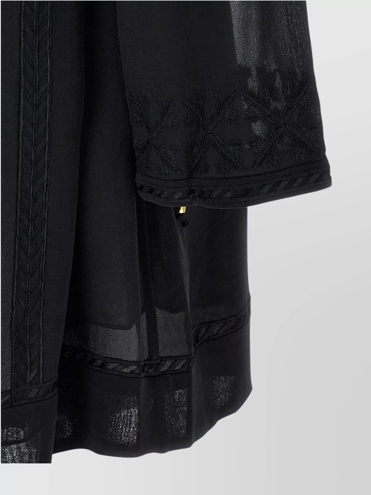 Isabel Marant Sheer Fabric Embroidered Dress With Belted Waist