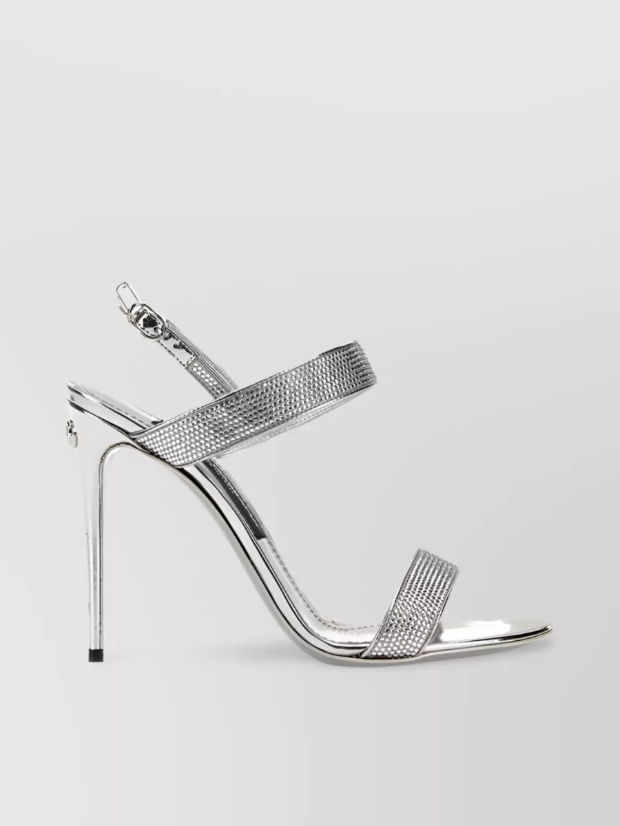 Shop Dolce & Gabbana Kim Dolce&gabbana Crystal Slingback Sandals In Grey