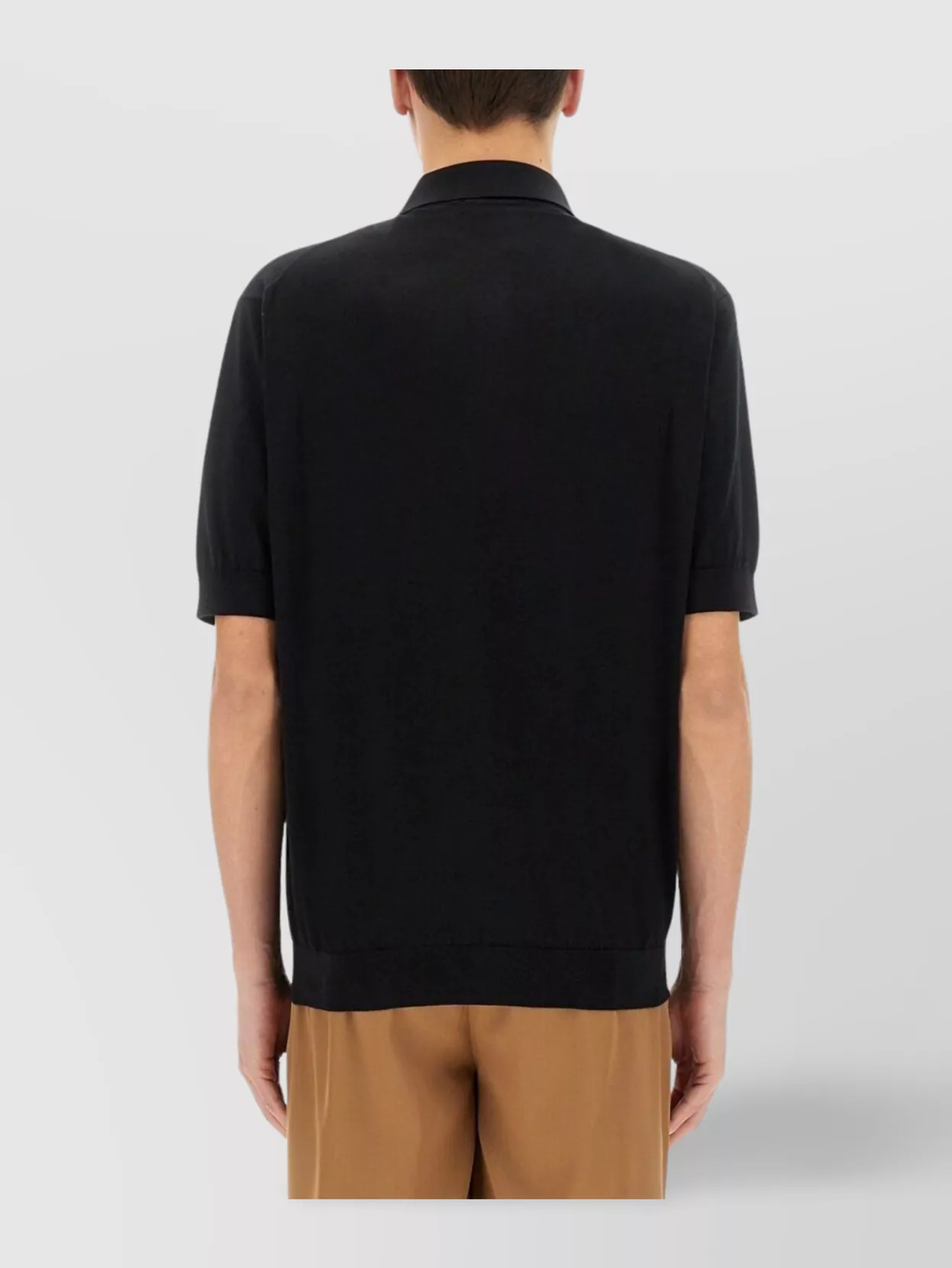 Lardini Knitted Polo Featuring Ribbed Finish