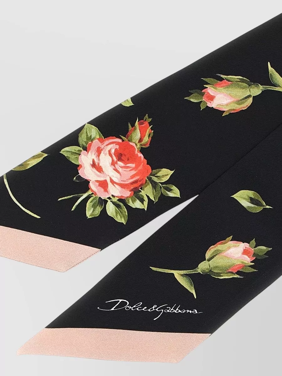 Dolce&Gabbana Floral-Print Silk Bandeau Scarf