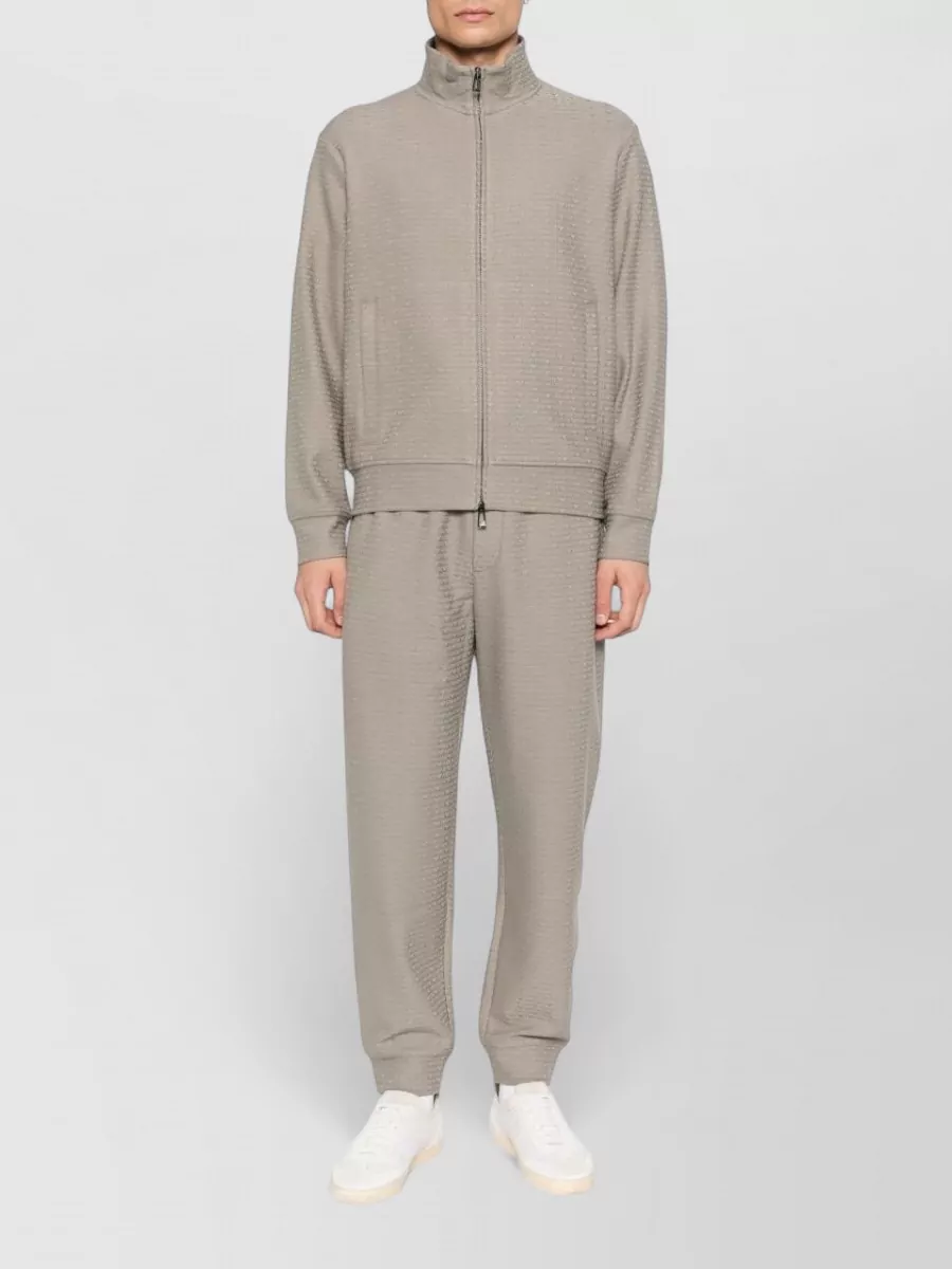 Emporio Armani Textured Zip-Up Lightweight Jacket