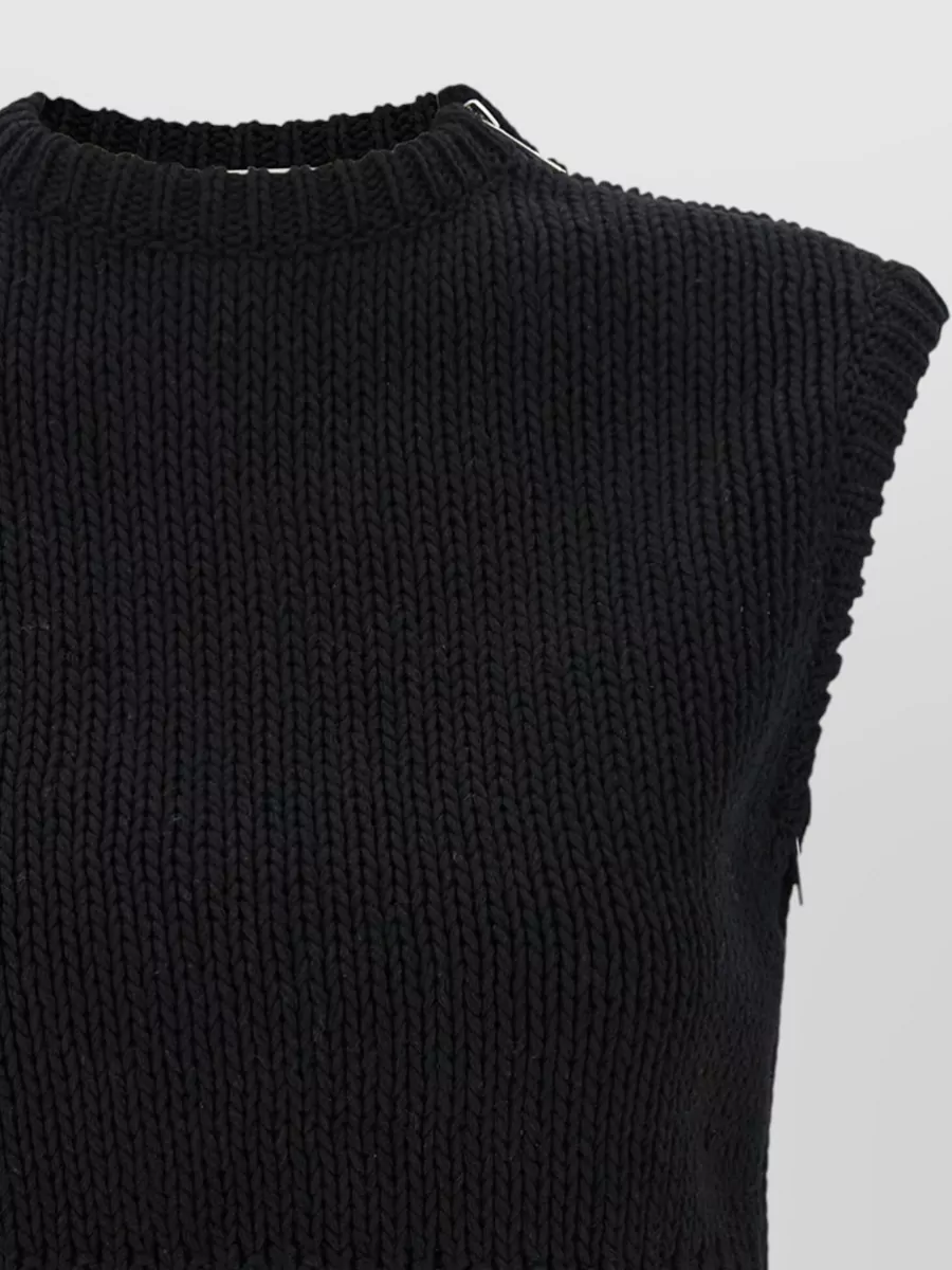 Max Mara Cropped Sleeveless Zip-Detail Knitted Top